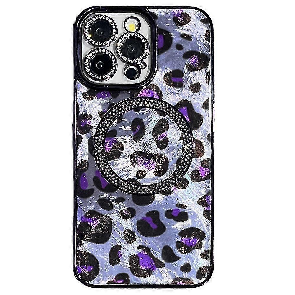 Case Compatible with MagSafe for Certain Brand Epoxy Shockproof Phone Cover Leopard Print