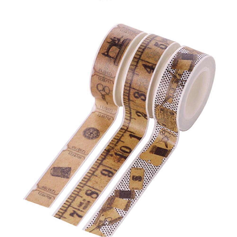 Retro Journaling Supplies Creative Ruler Tape Scrapbooking Party Decoration Kids Students Paper 1000*15cm 3Pcs