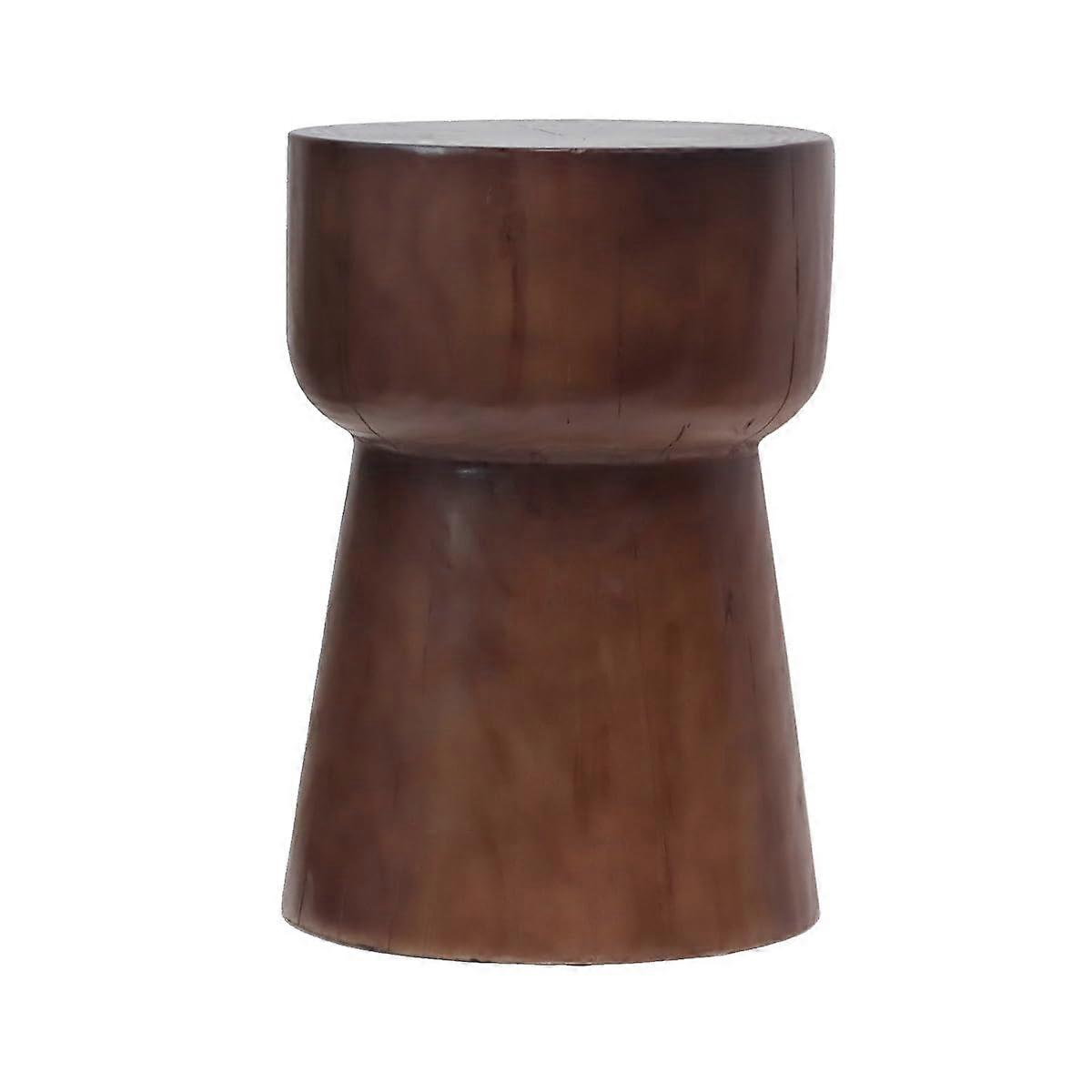 Stump stool, Handcrafted coffee table, Pine head plant garden stool (32*32*45cm, Walnut)