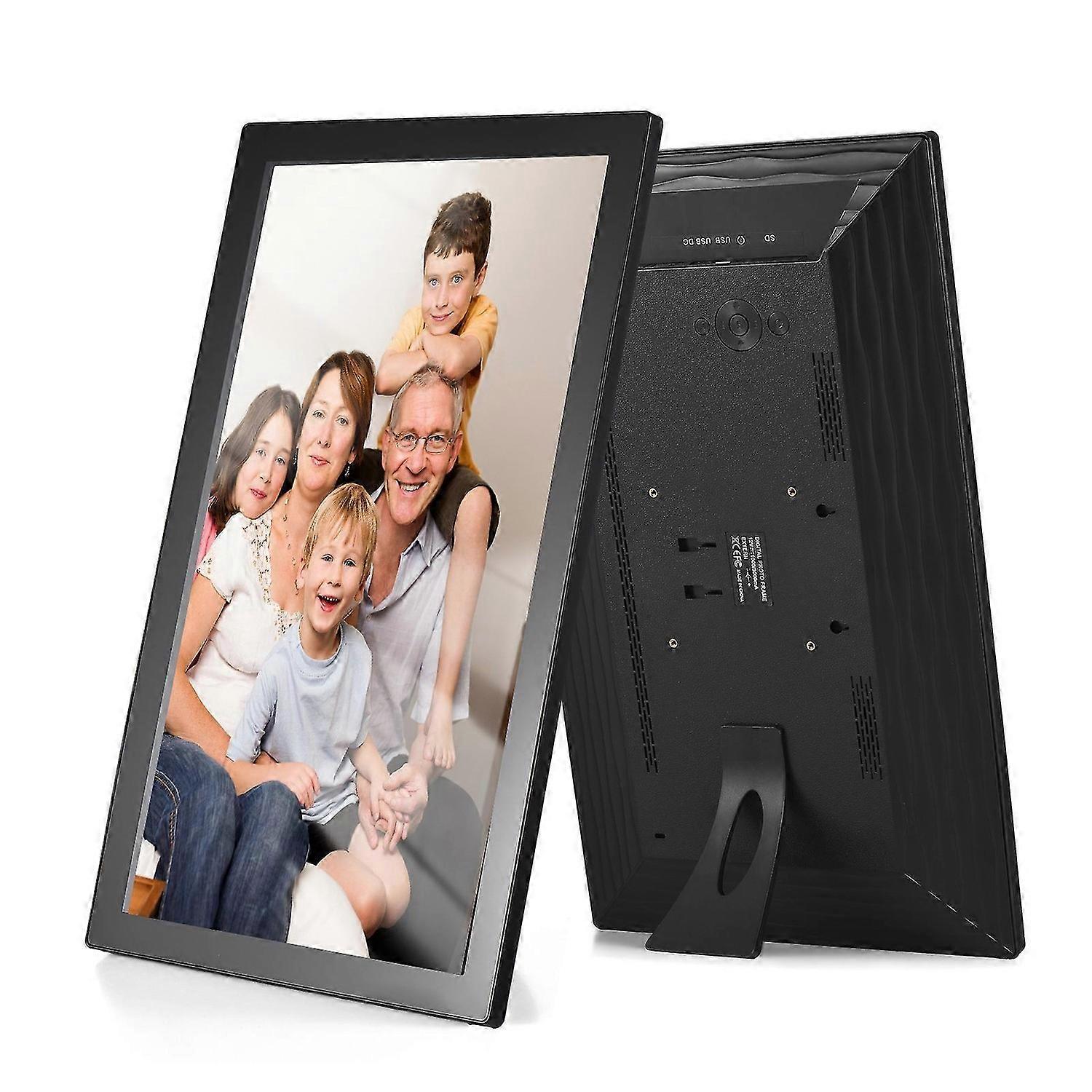 21.5-Inch WiFi Digital Photo Frame Cloud Digital Picture Frame IPS Screen Touch Control 16GB Storage Auto Rotation Share Photos via APP with Backside