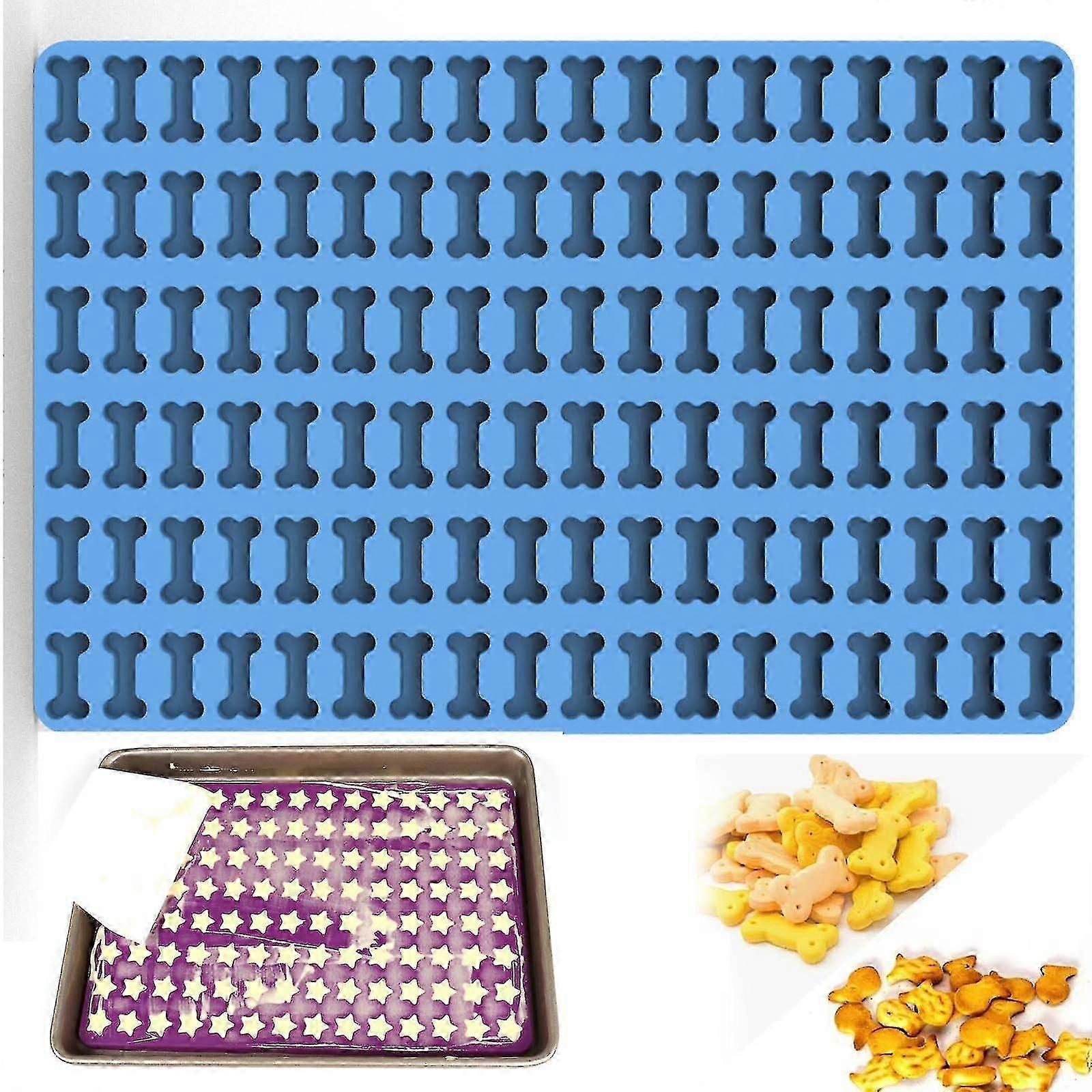Silicone Baking Molds, Mini Pentagonal Heart Shaped Fish Bone Dog Biscuit Snack Ice Lattice Cookies Non-stick Food