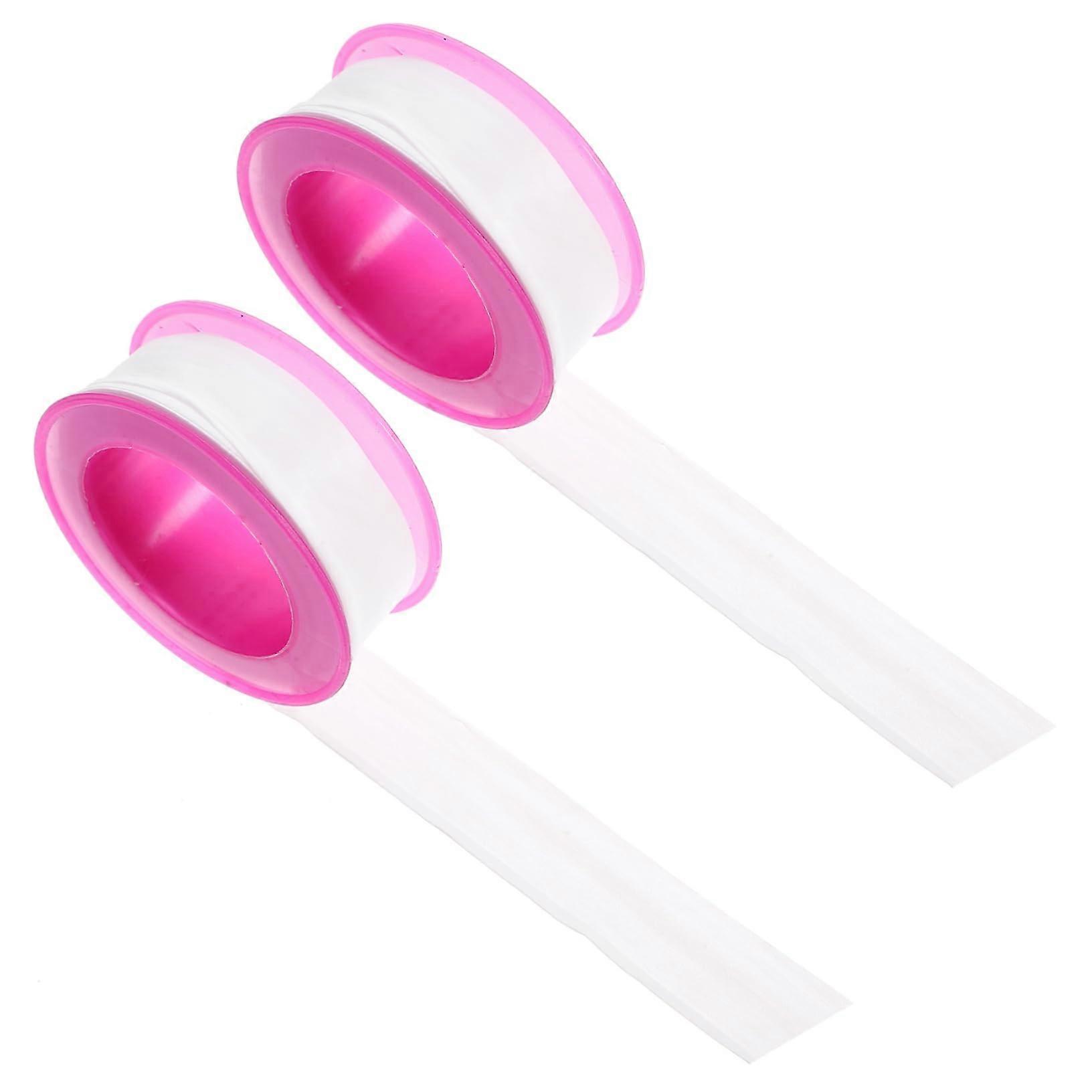 Waterproof PTFE Pink Thread Sealant Tape Set, 2 Rolls of Clear Adhesive Tape for Watering, Anti-Collision Strips, Door Use