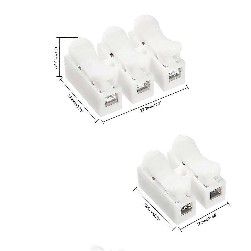 موصلات الأسلاك ، 20 قطعة CH-2 CH-3 لا لحام سريع 2P 3P كابل محطة الكتلة ، لا المشبك الربيع اللولبي