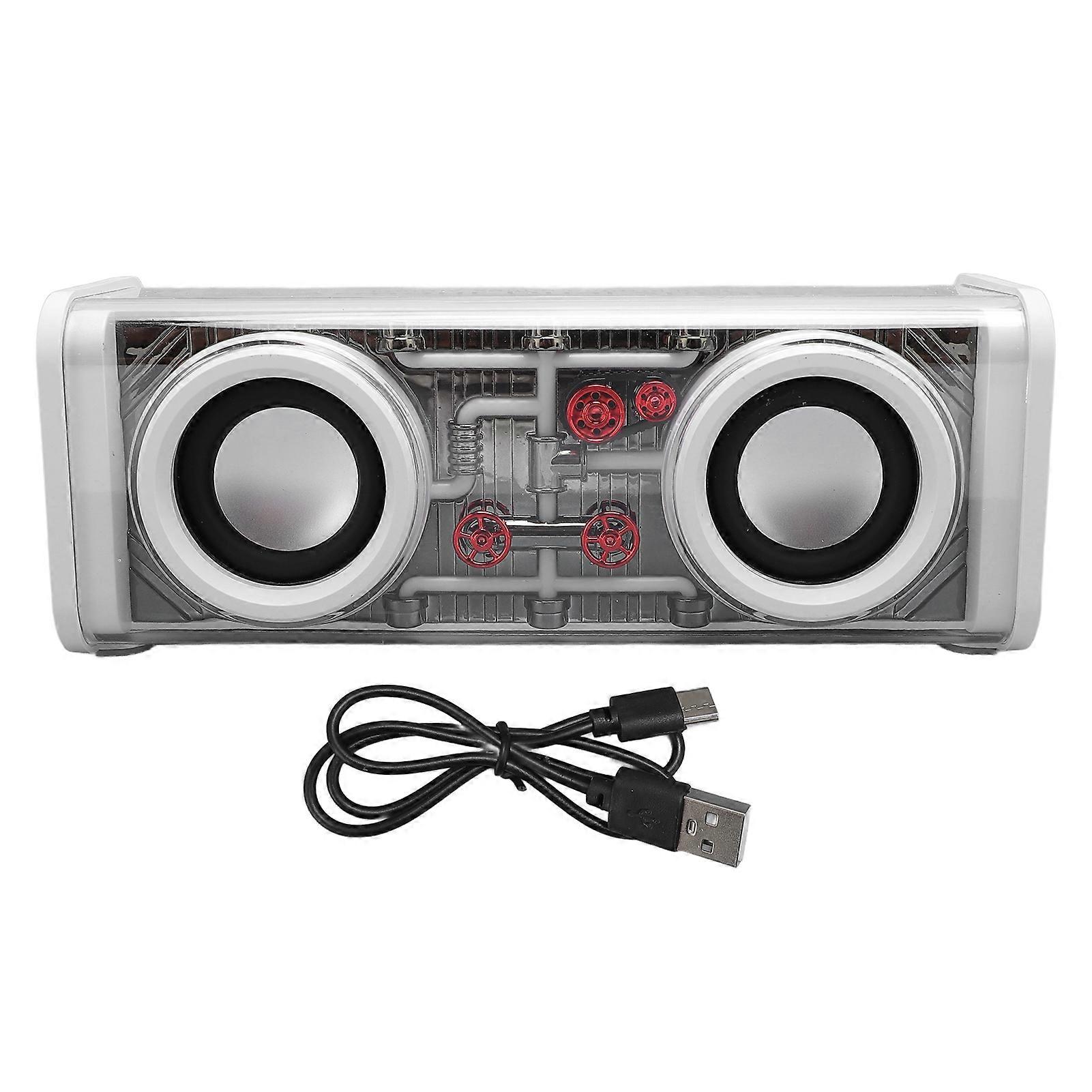 White Bluetooth 5.3 Speaker with Colorful Lights and Dual Subwoofers for Home & Party