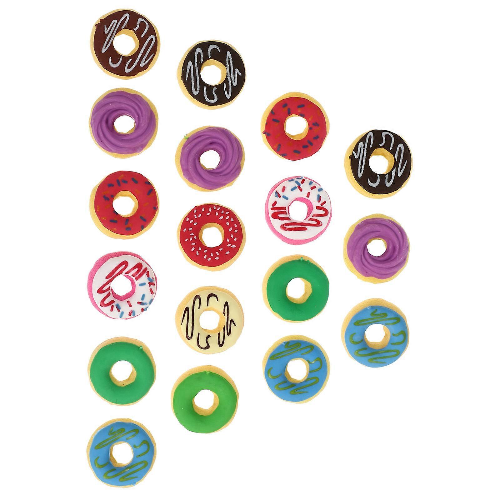 Adorable Donuts Shaped Erasers in Assorted Colors Made of Rubber for School Use 18 Pcs