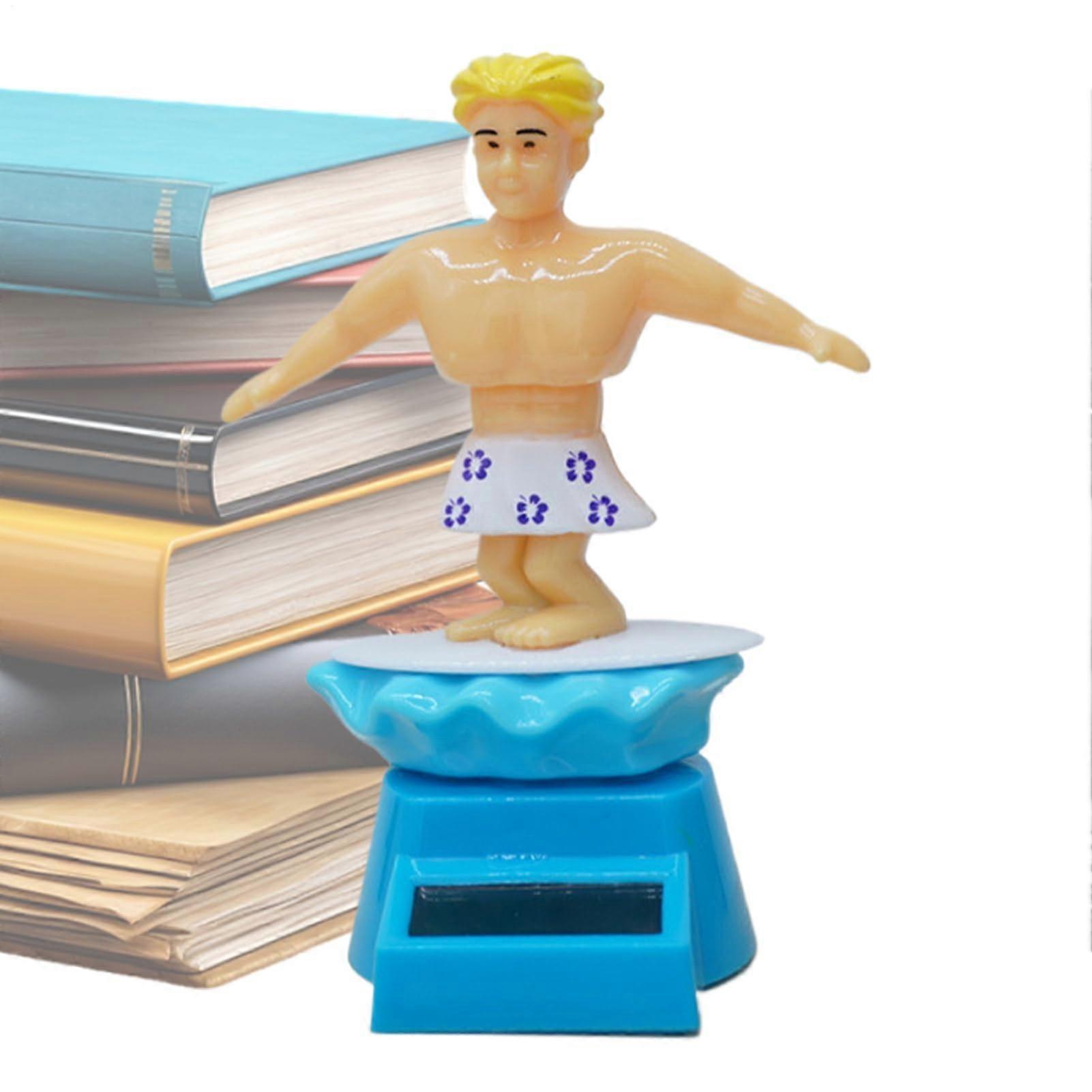 Wobble-Head Dashboard Ornament: 10 cm Dancing Figure, ABS White, Shaking Head, Springy, Car Interior Display, 1 Piece