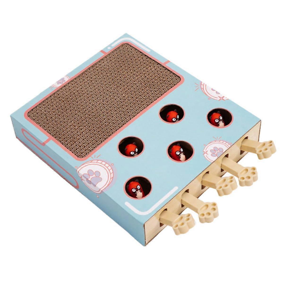 Katzen Kratzbrett Interactive Cat Toy With Holes For Hunting And Nail Care Portable Material Promotes Activity