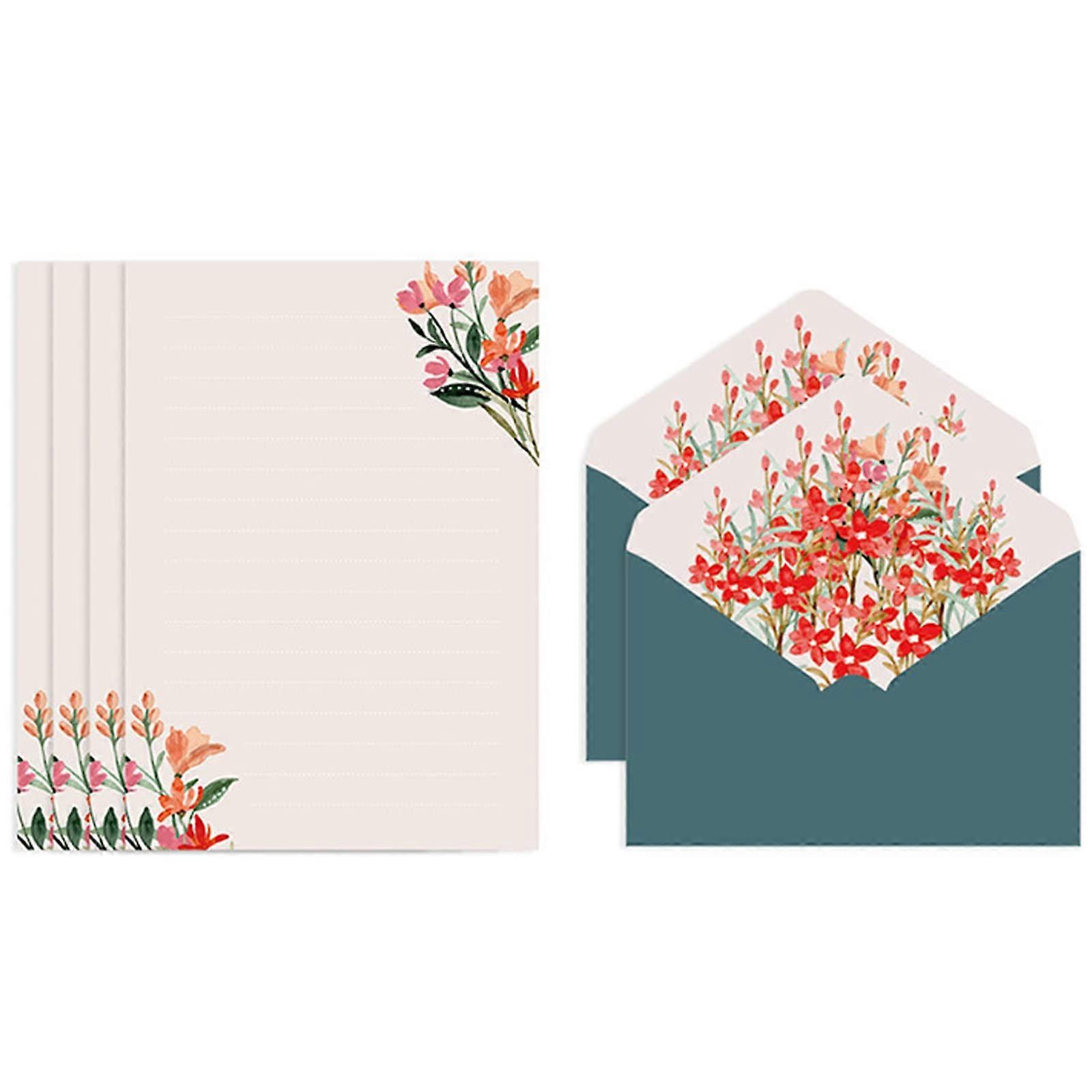 Exquisite Lined Writing Paper Set, Wide Size, Includes 2 Large Envelopes, Wedding Invitation Supplies for Home Use