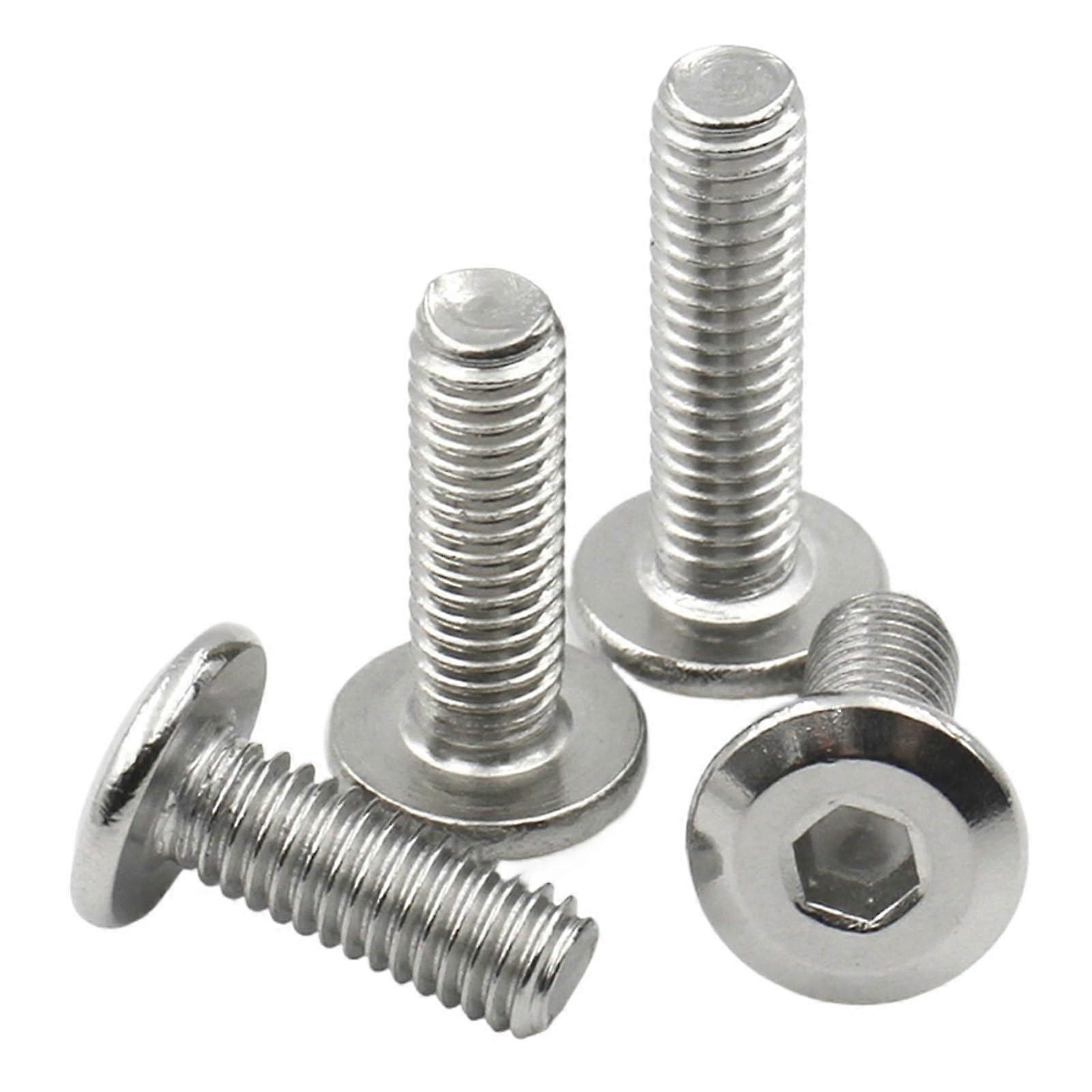 Stainless Steel Flat Hex Socket Furniture Connector Nut Rivet M5 8mm Set of 10