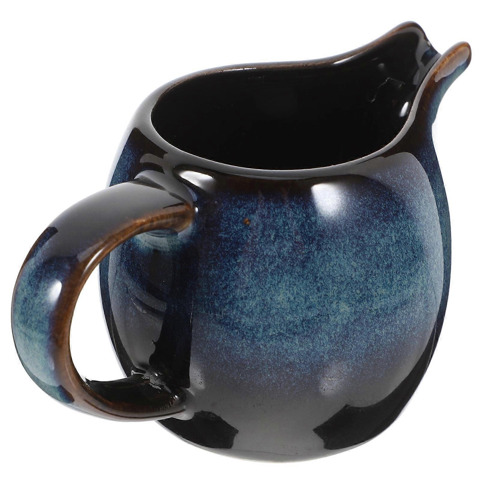 Elegant Ceramic Creamer Pitcher for Coffee Milk Sauce with Handle