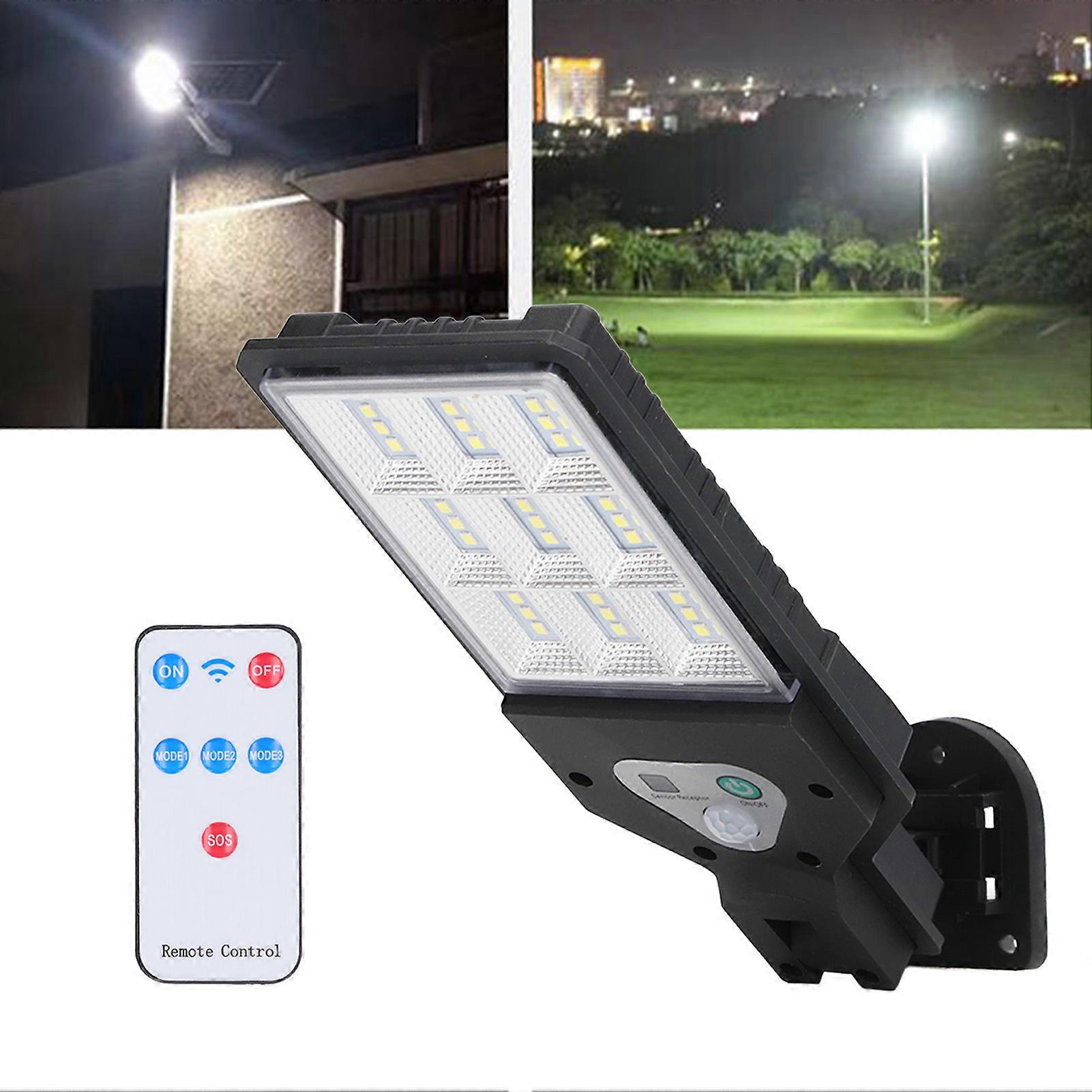 Solar Panel Light with Remote Control IP64 Waterproof COB Lighting Wall Lamp for Outdoor Use 