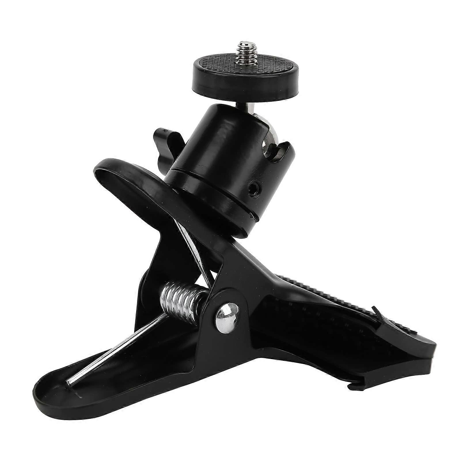 Universal Camera Clip Head with 360-Degree Ball Joint, 1/4 Inch Screw, Versatile and Strong Clamp for All Cameras