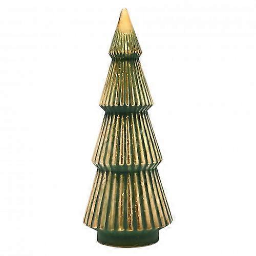Green Crackle Effect Glass LED Christmas Tree Large