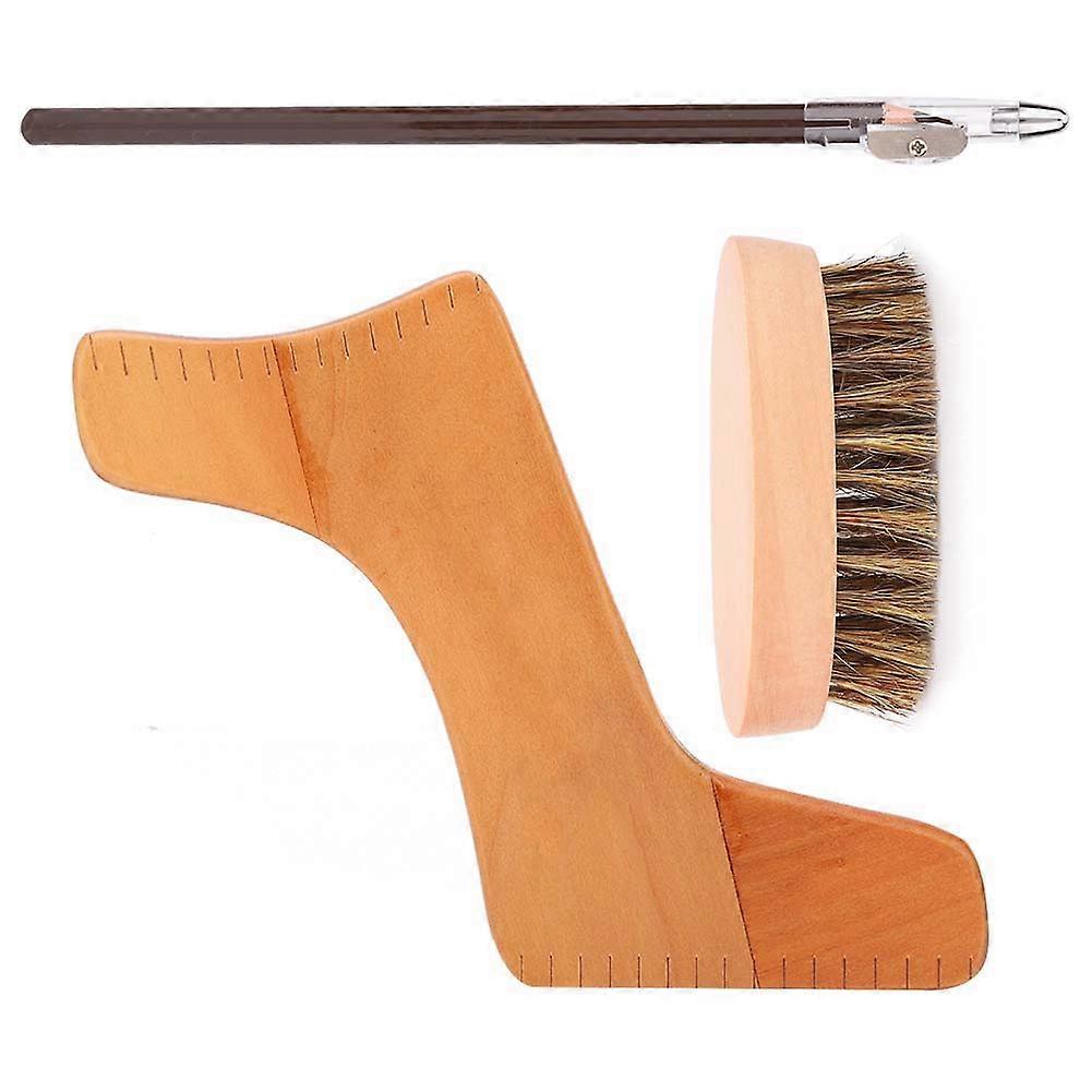 Men Beard Shaping Tools Kit Mustache Styling Template  Pen   Grooming Brush