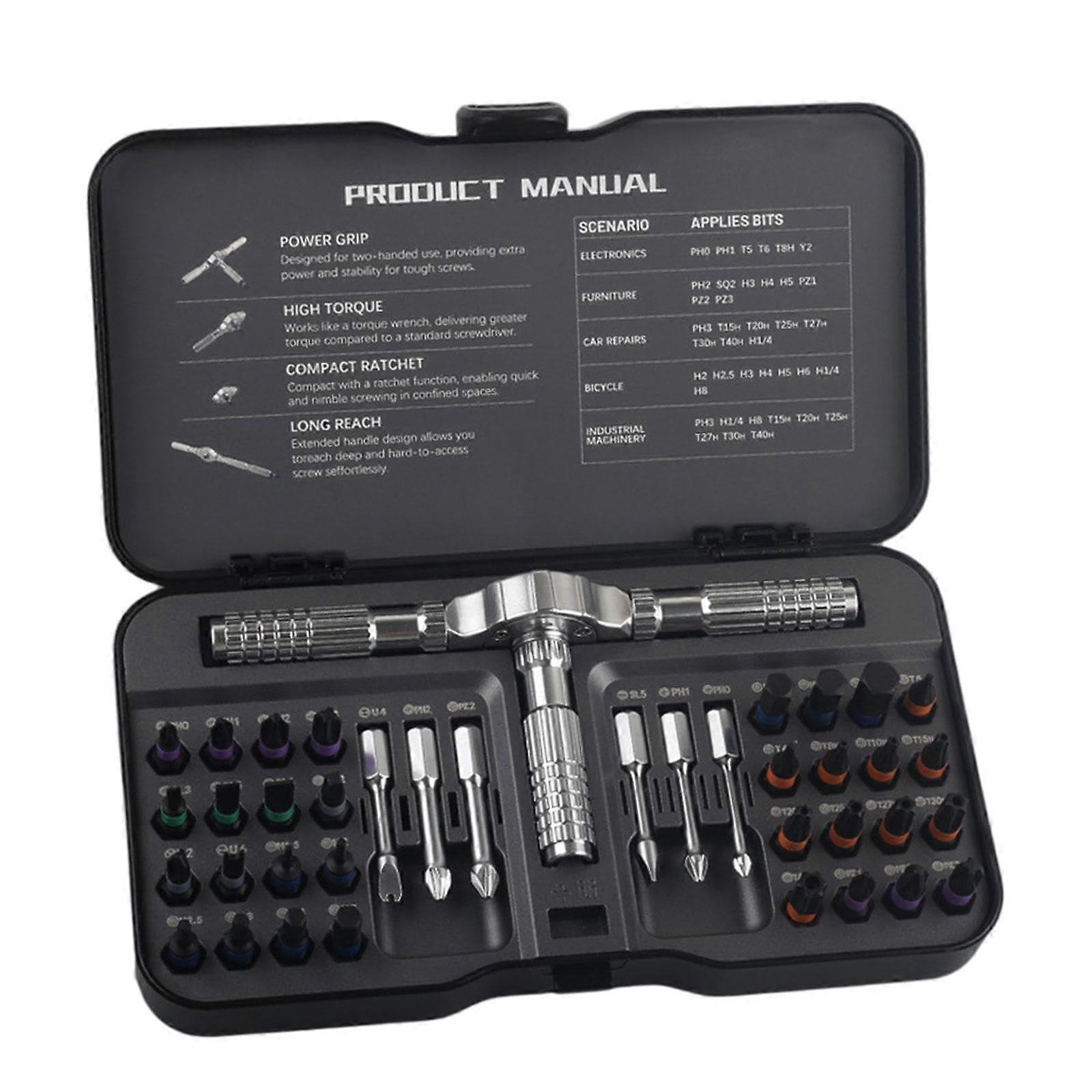DIY 40 in 1 Magnetic Screwdriver Set MultiPurpose Ratchet Screwdriver Kit