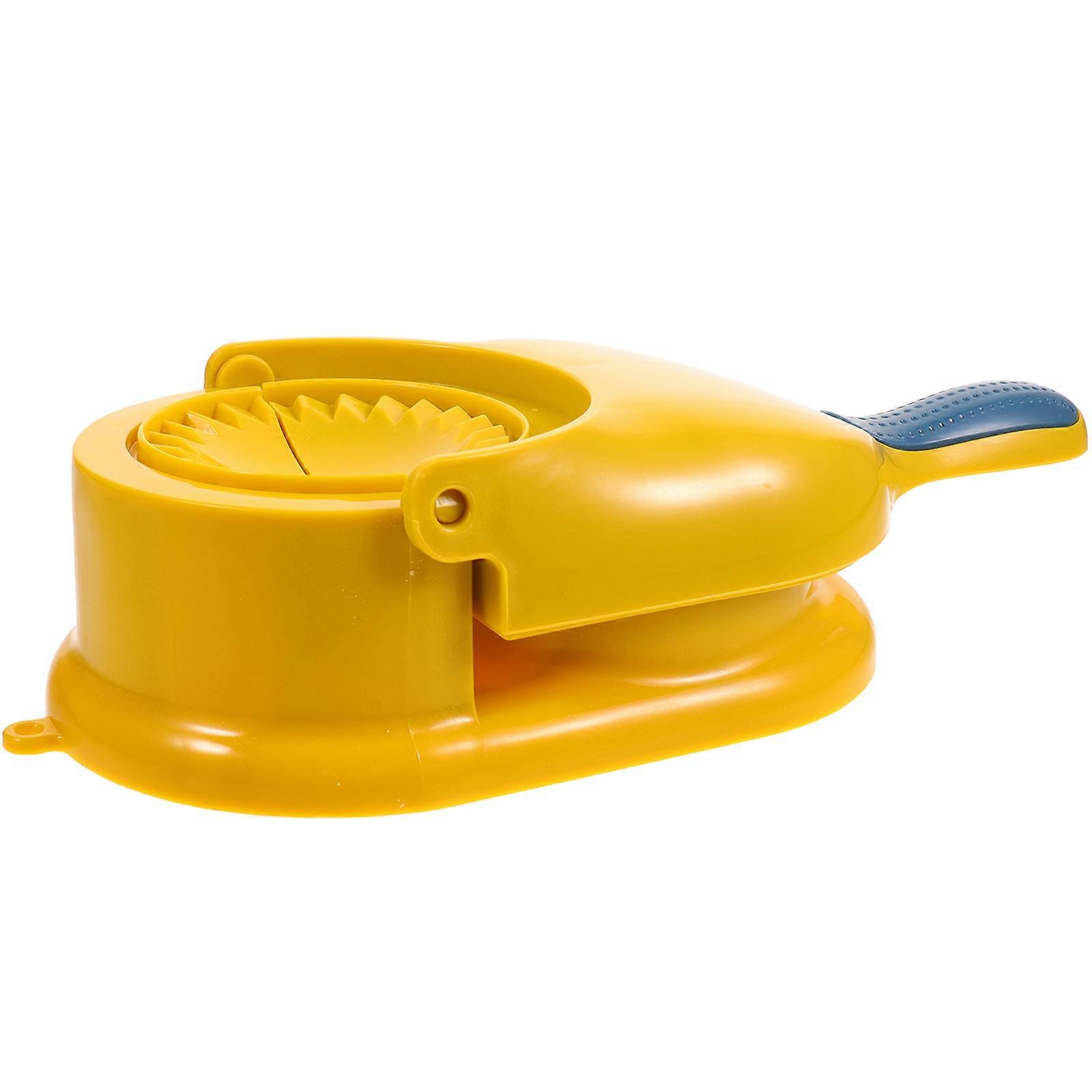 Yellow PP Material Kitchen Dumpling Presser with Longer Handle for Making Various Food Skin in Home or Restaurant
