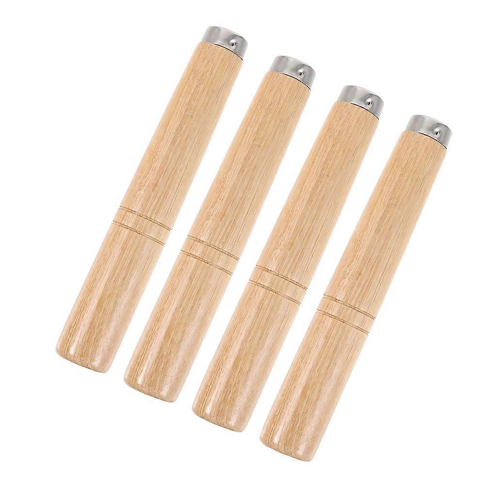 4pcs Wooden Handle Replacement for Pot Spatula Heat Resistant Hot Pot Handle Universal Wood Handle