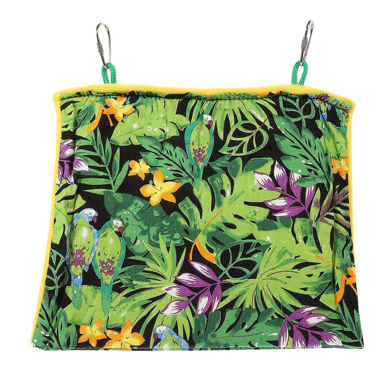 Bird Parrot Sleeping Nest Triangular Nest House Indoor Use Green 25X18X18CM Comfortable Rest Spot 1Pack