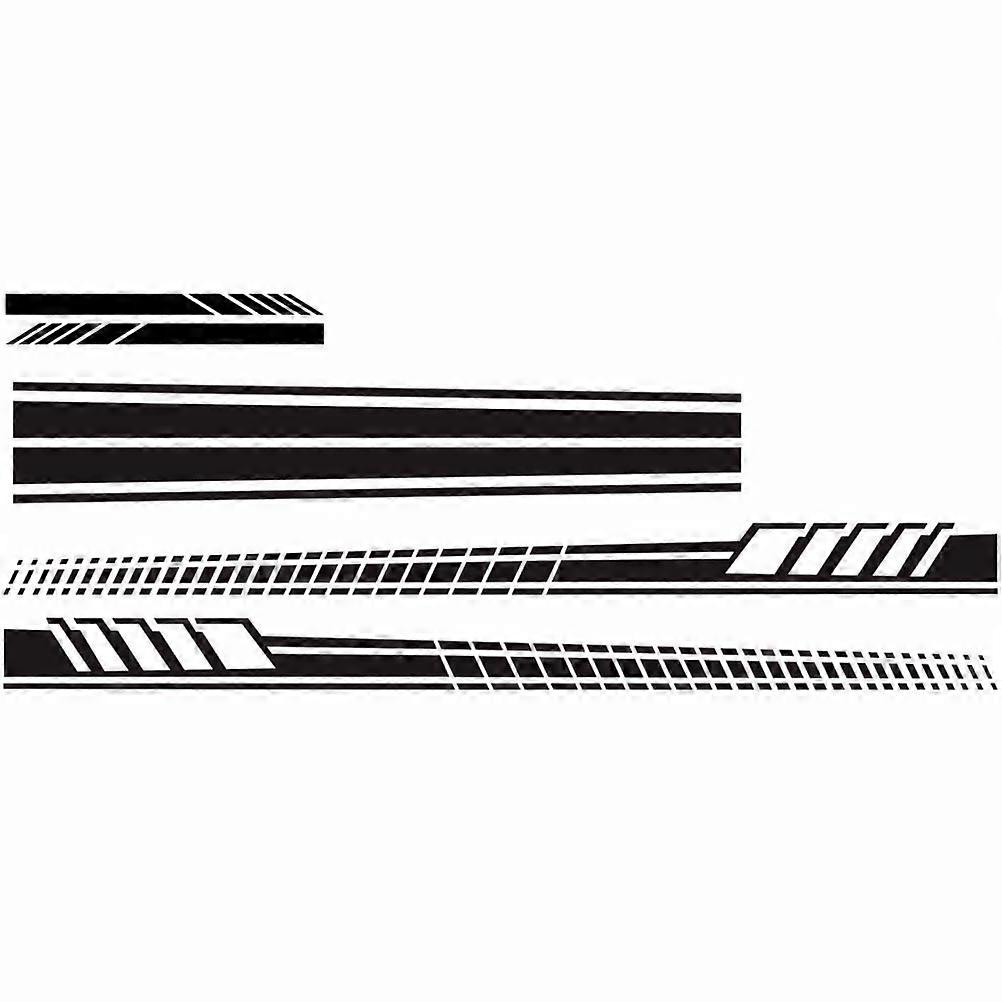5pcs Durable Car Body Stripe Stickers Set Easy Apply & Remove, High Grade Vinyl Side Decal for Vehicle Decoration Black