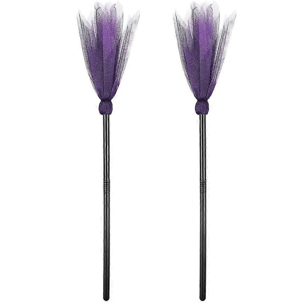 Halloween Witch Broom Props – Lightweight & Comfortable Broomstick Decoration for Cosplay, Parties & Stage Performances – Purple