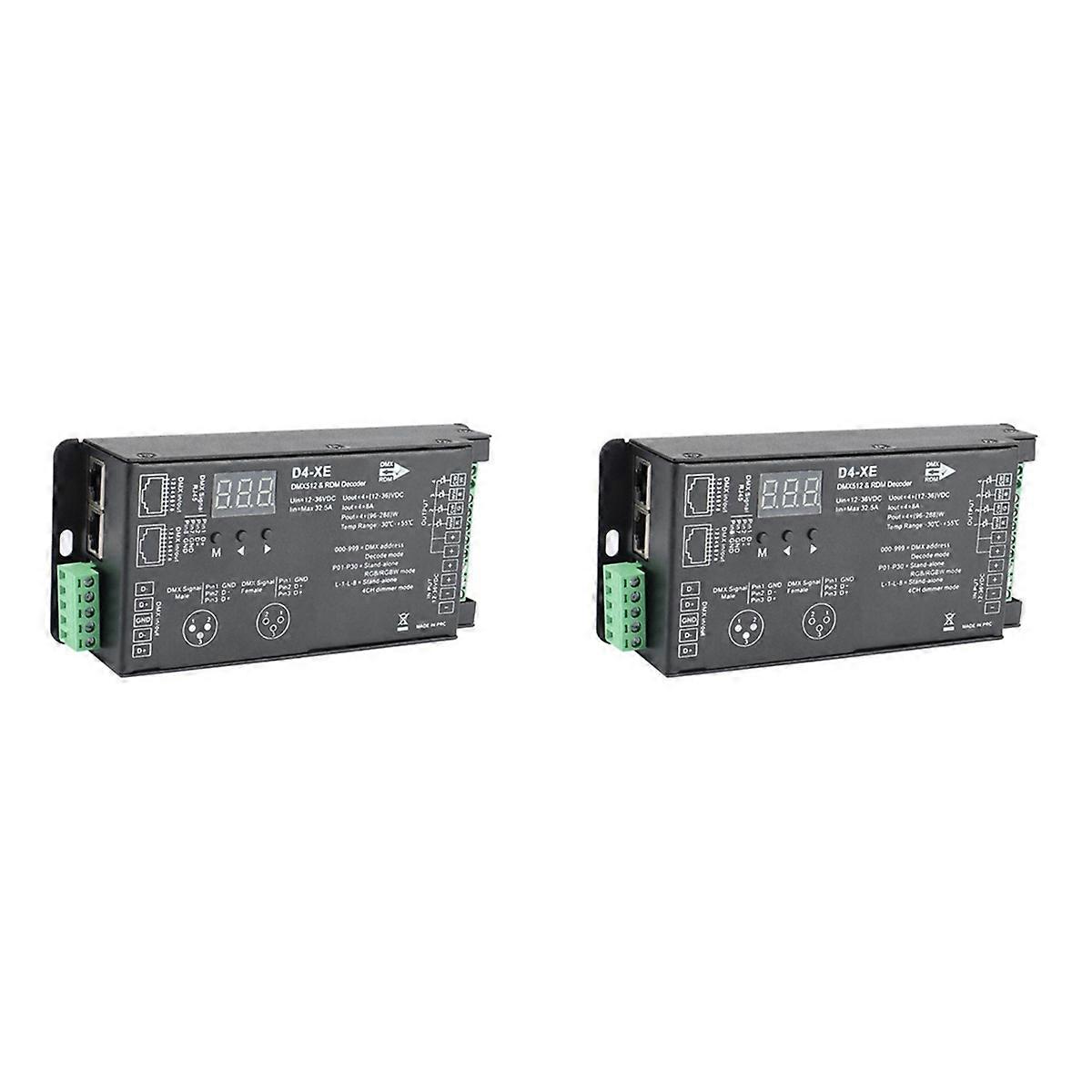 2X 4CH D4-XE Decoder Controller PWM Flicker Free Dimming 12V-36V Digital Display 2000Hz 500HZ for RG