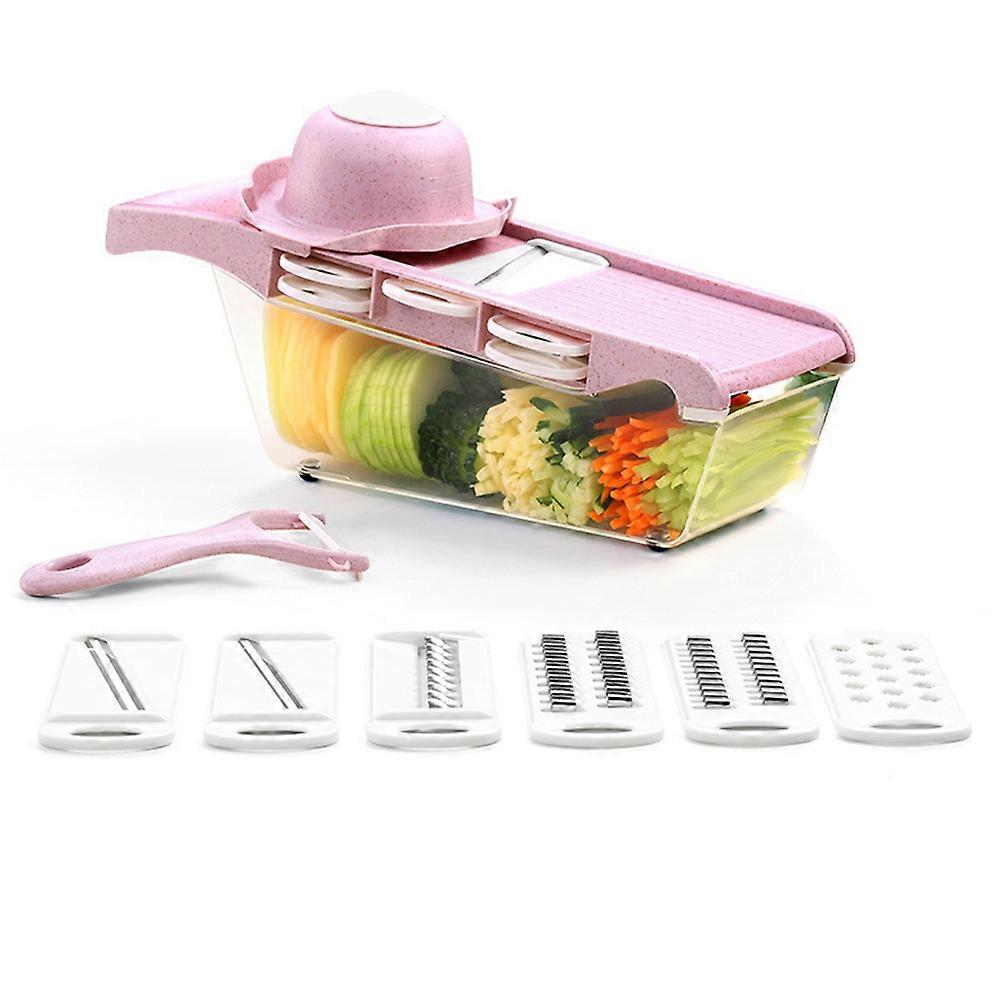 Pink Kitchen Chopper with for Efficient Vegetable and Fruit in Your Kitchen 7 Piece Set