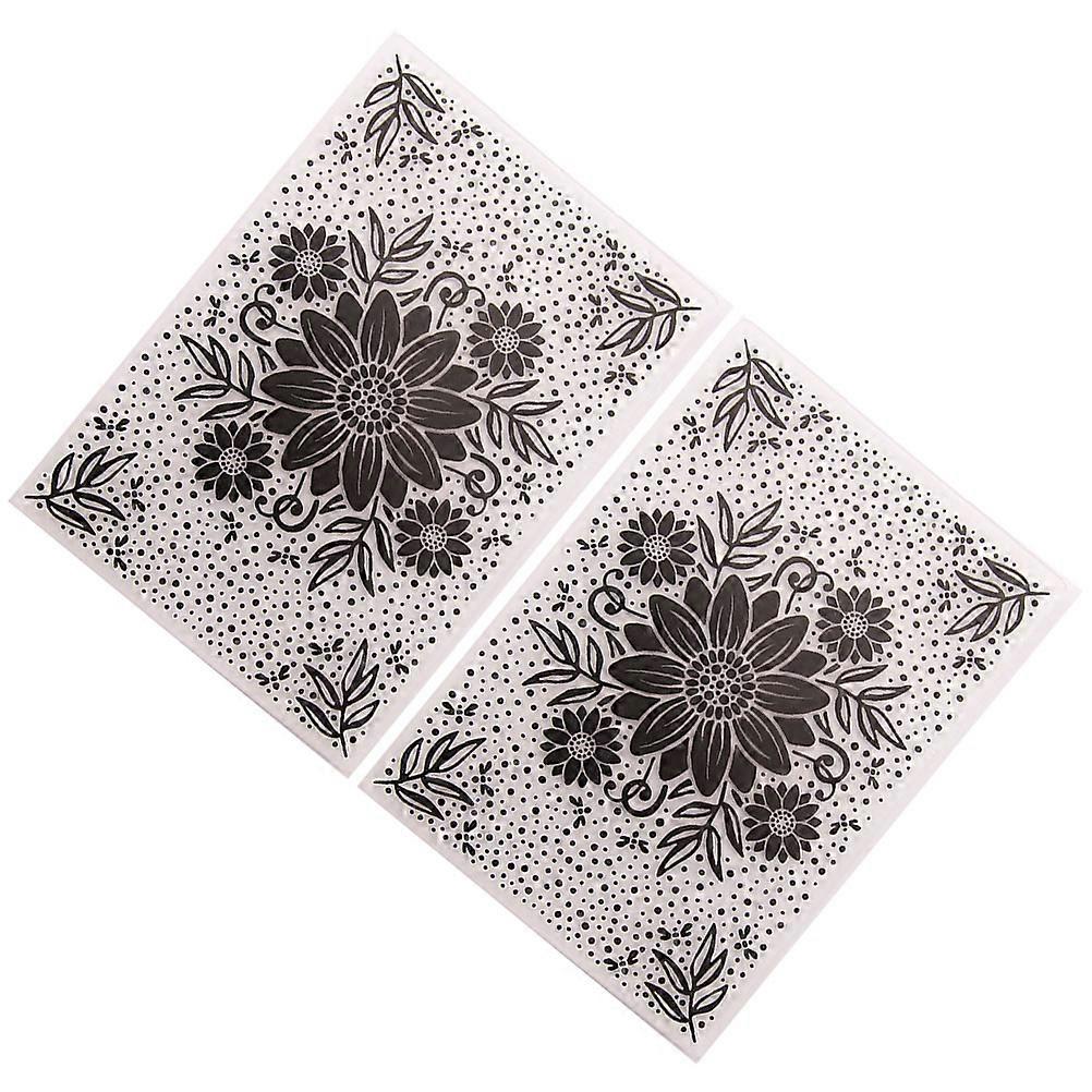 Plastic Template Stencil Folder Sun Flower Pattern Embossing Dies For Craft Projects Photo Album Decoration 14.8x10.5cm 2Pcs