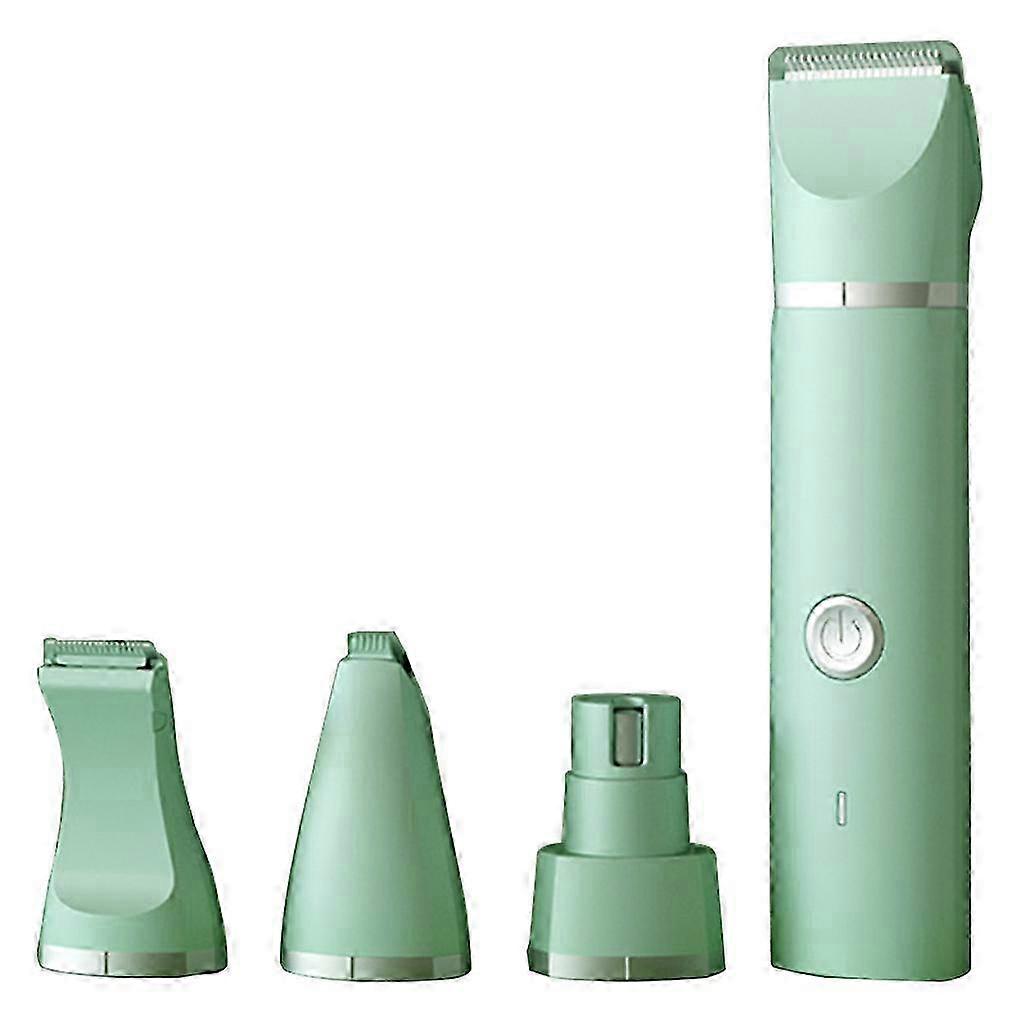 4-in-1 Dog Clippers Precision Blade for Accurate Trimming Cordless Pet Trimmer IPX7 Low Noise Dog Grooming Tools Green