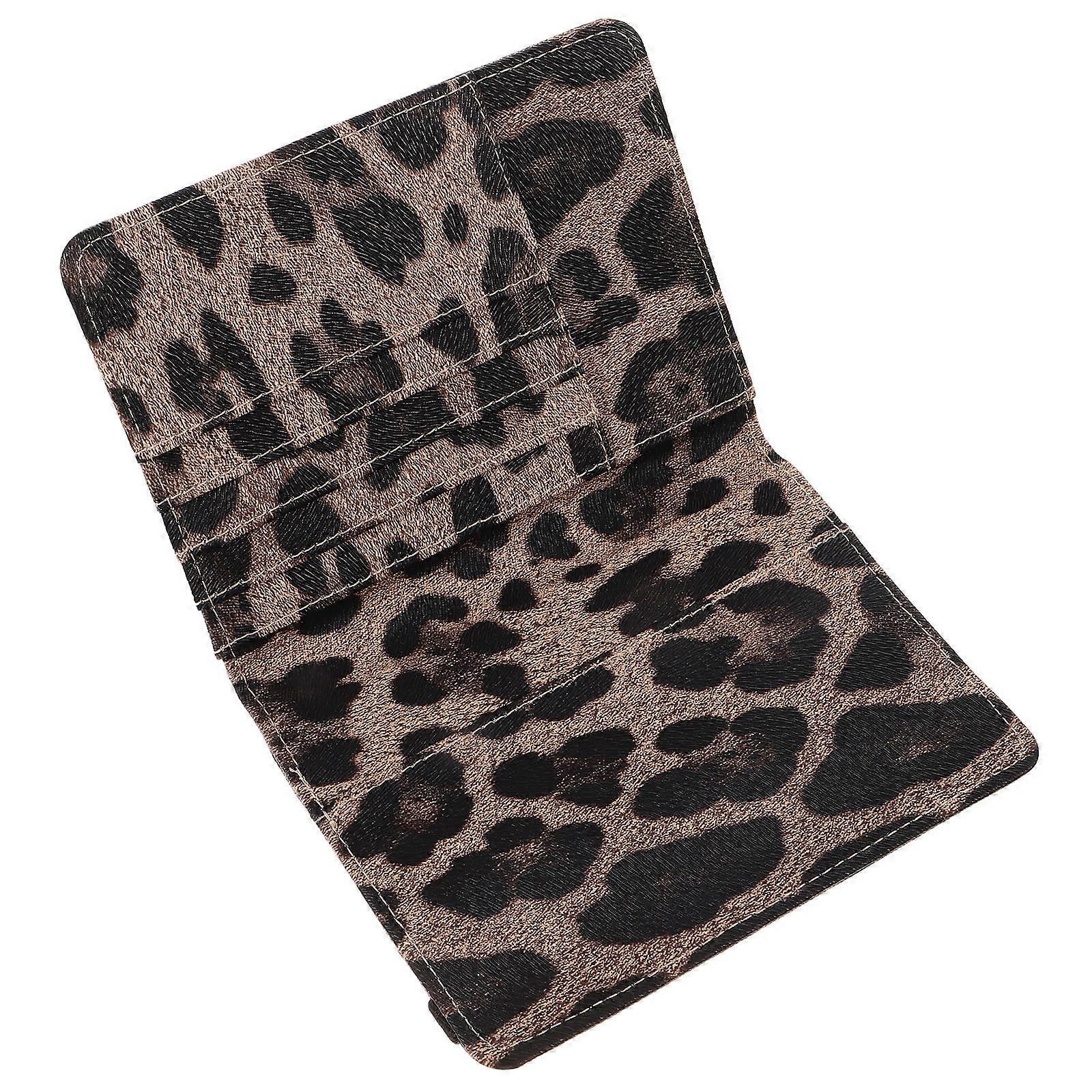 Leopard Passport Holder with Rfid Protection for Travel Multi-Card Slots Wallet