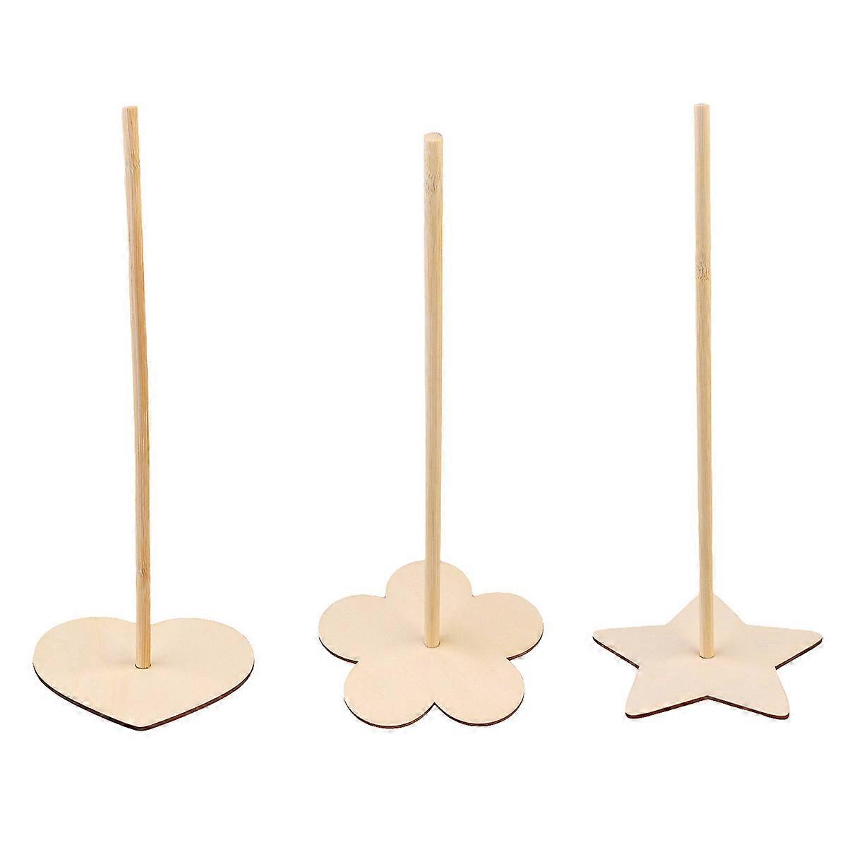 Wooden Donut Display Stand for Birthday Party Made of Timber Khaki Color 3 Pieces