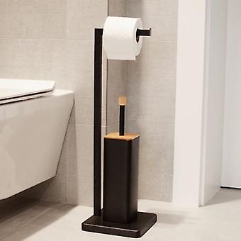 Toilettenpapierhalter stehend mit Toilettenbrste - 20x64cm - schwarzer  Bambus | Fruugo DE