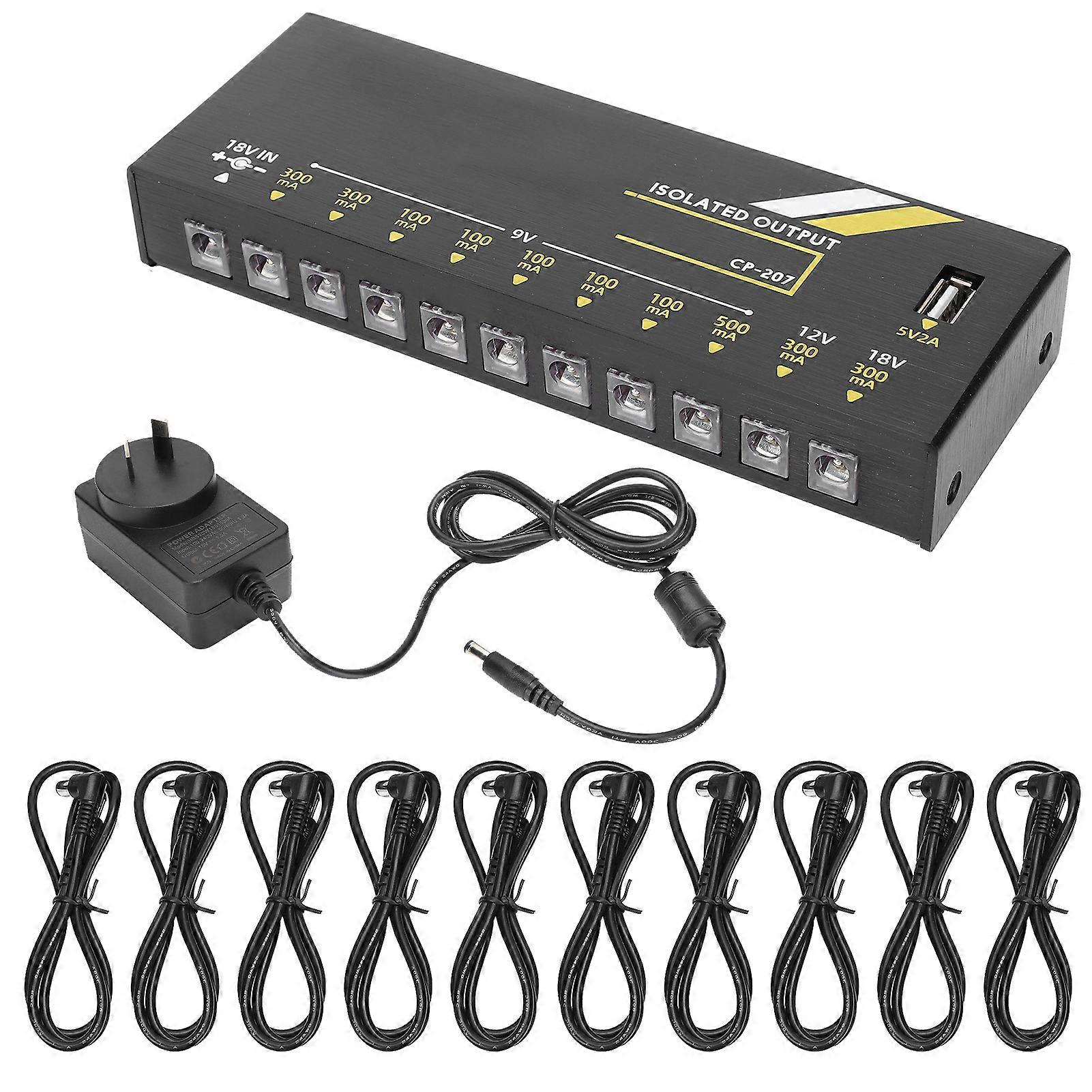 Effect Pedal 10 Outputs Guitar Power Supply Metal Musical Instrument Accessories 18WAU Plug 100‑240V