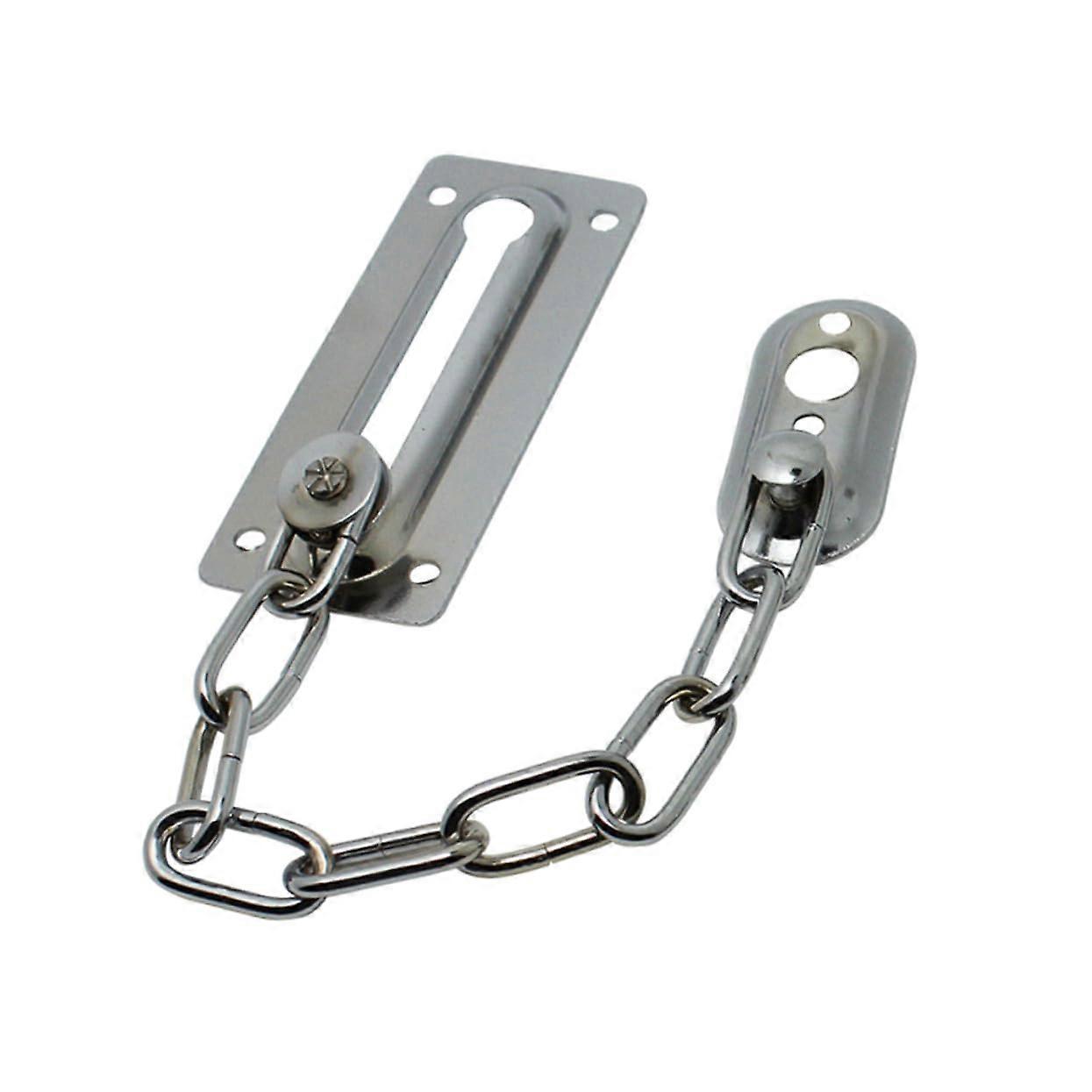 Iron Cabinet Locks with Combination Lock and Door Chain, Anti-Theft Device for Home Security, Silver Finish