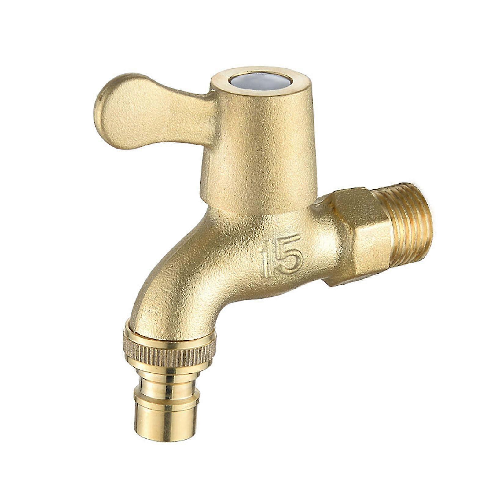 Faucet Garden Brass Matte Finish Single Cold Water Tap for Washing Machine and Mop Sink with Double Outlet Design