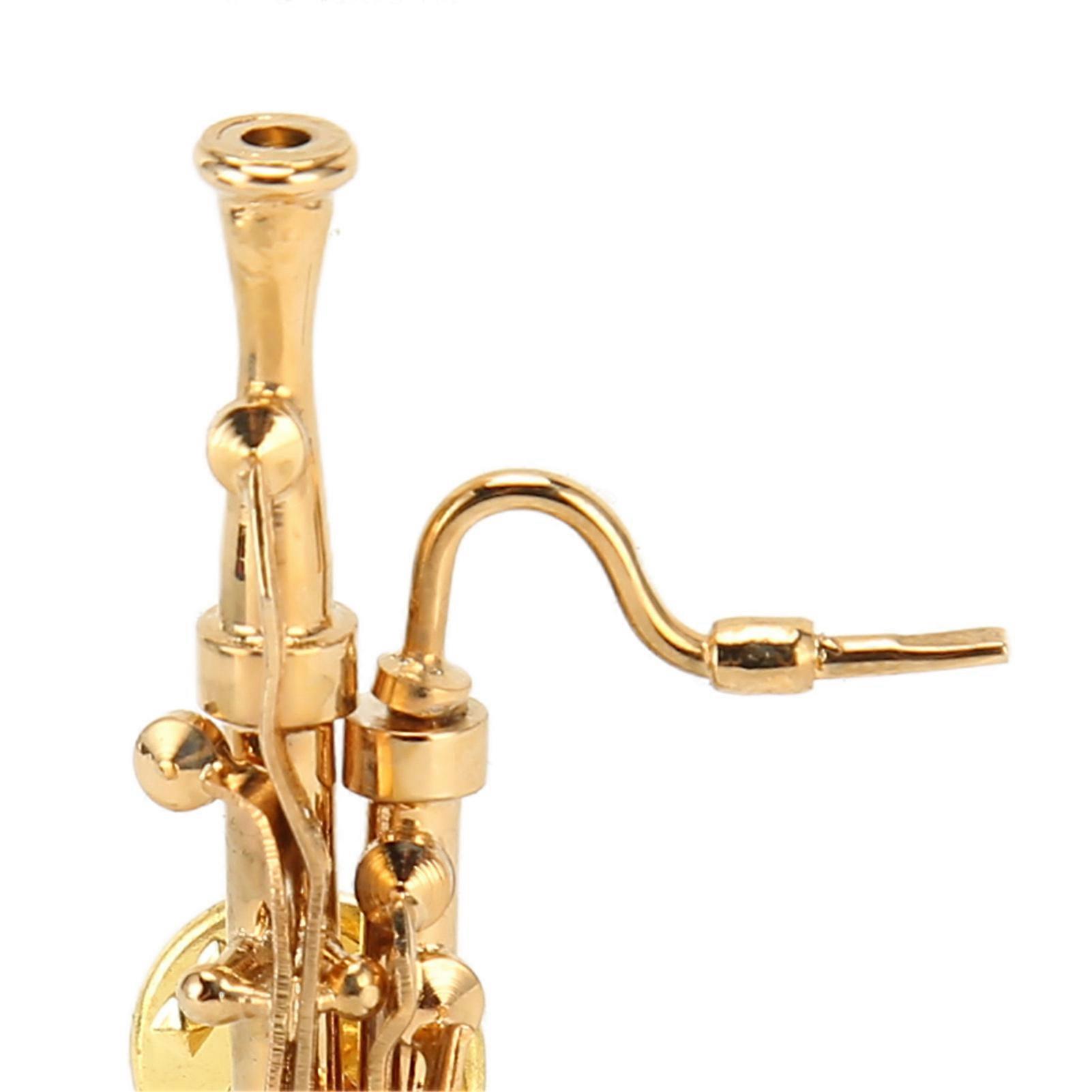 Miniature Basson Exquisite Color Elegant Strong Durable Metal High Simulation Mini Basson Model for Table Shelf Cabinet