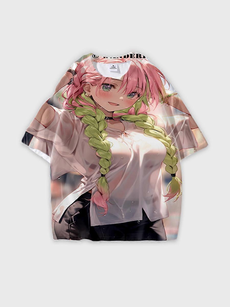 T-shirt round neck Character Pattern loose short sleeve P2226