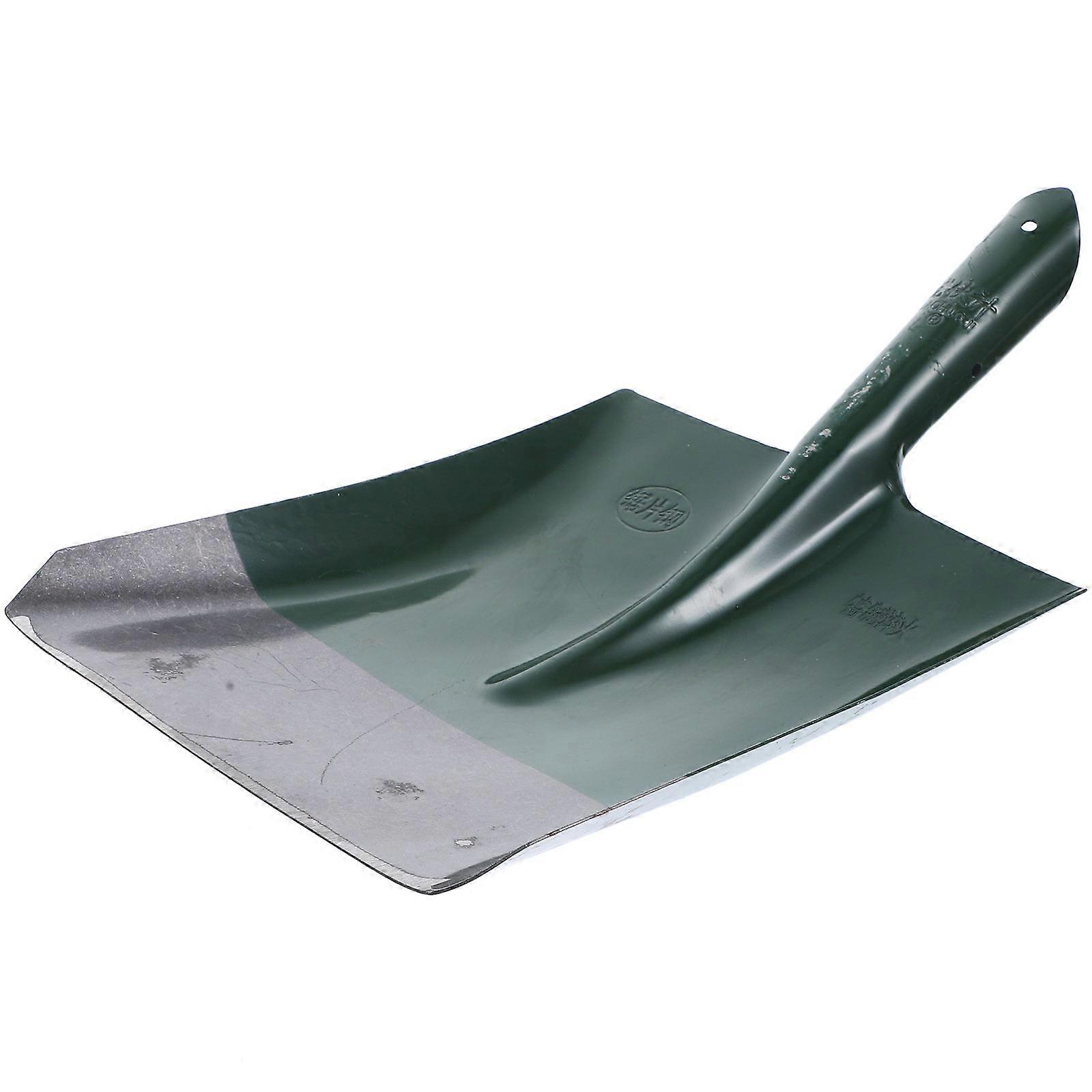Green Steel Head for Garden Wide and Flat Perfect for Soil Snow Coal and Rubbish 7.8 inches
