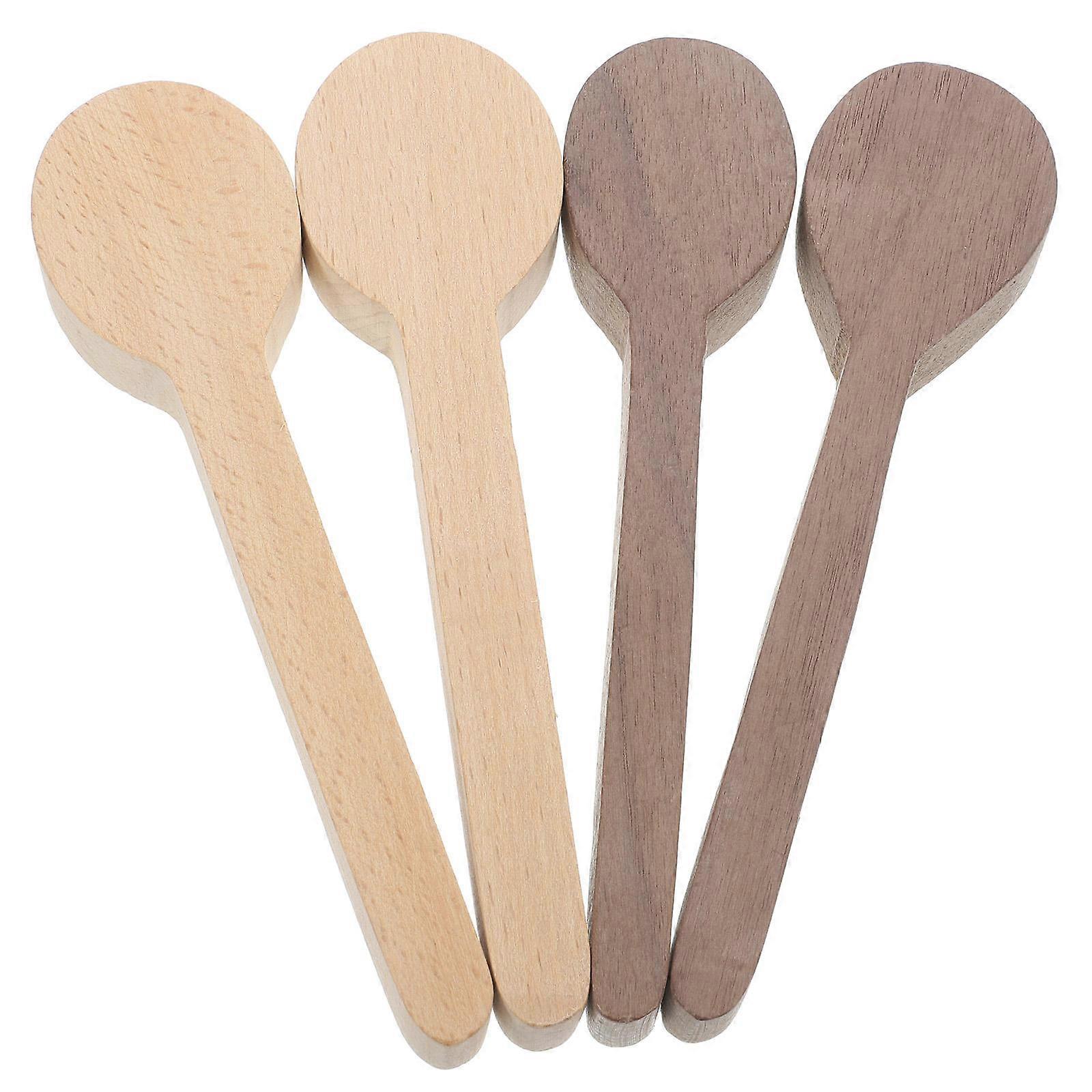 Wooden Spoon Craft Materials for DIY Cooking Spoon Set Assorted Color Smooth Surface 4 Pieces