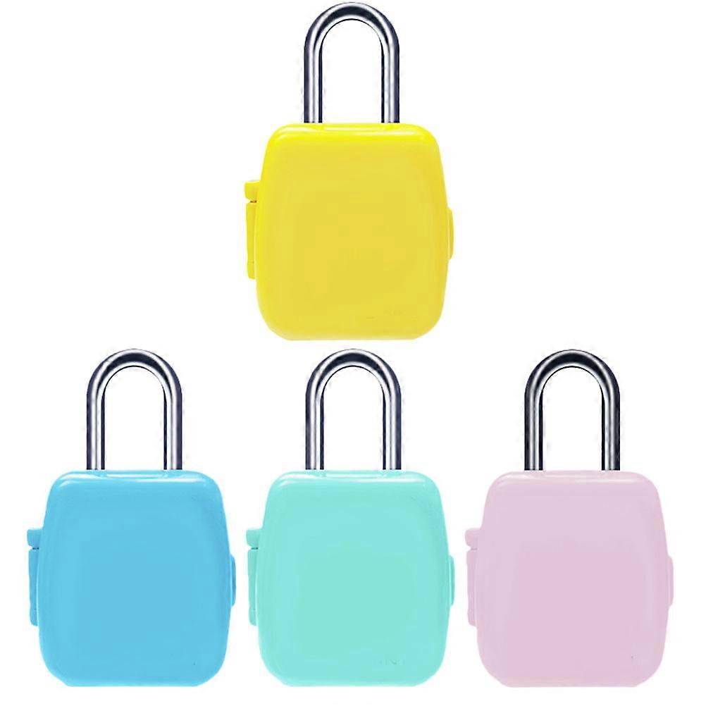 Travel Locks For Luggage Small Padlock With Code Suitcase Drawer Compact Zinc Alloy Weather Resistant 4Pcs