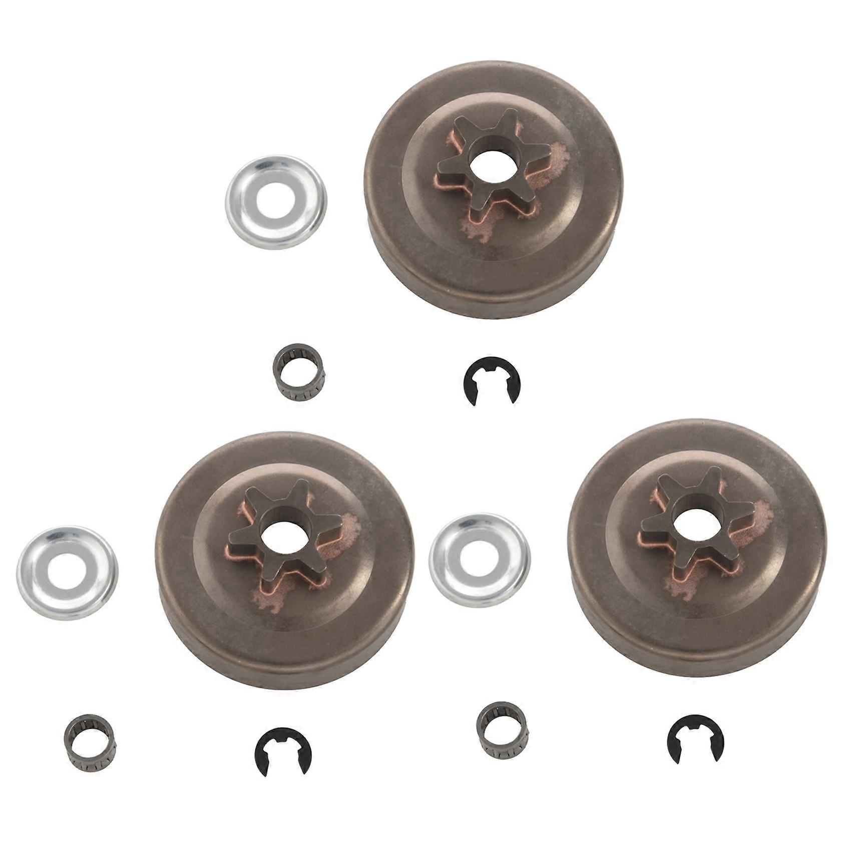 3X 3/8 6T Clutch Drum Sprocket Washer E-Clip Kit for Chainsaw 017 018 021 023 025 Ms170 Ms180 Ms210