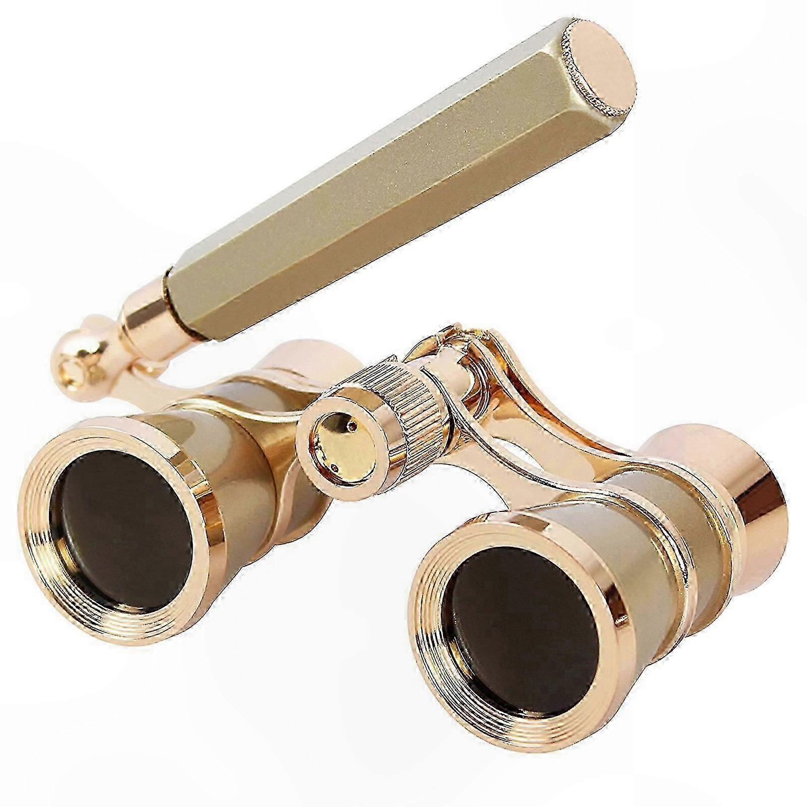 Compact 3X25 Opera Glasses with Retractable Handle, Unisex Design for Theater and Events