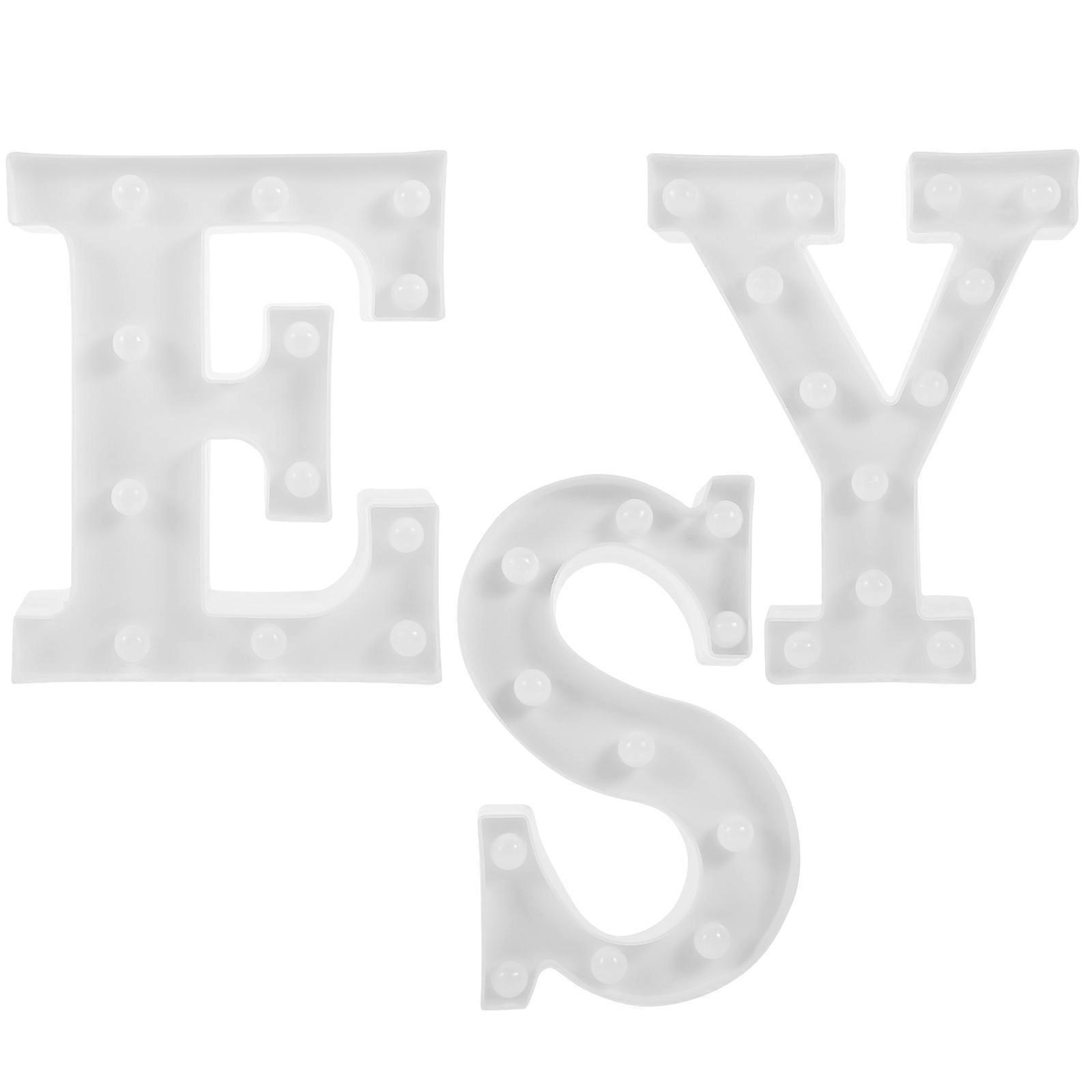 LED Neon Wall Light 3Pcs Alphabet Shape for Birthday Party and Home Decoration in Safe Material