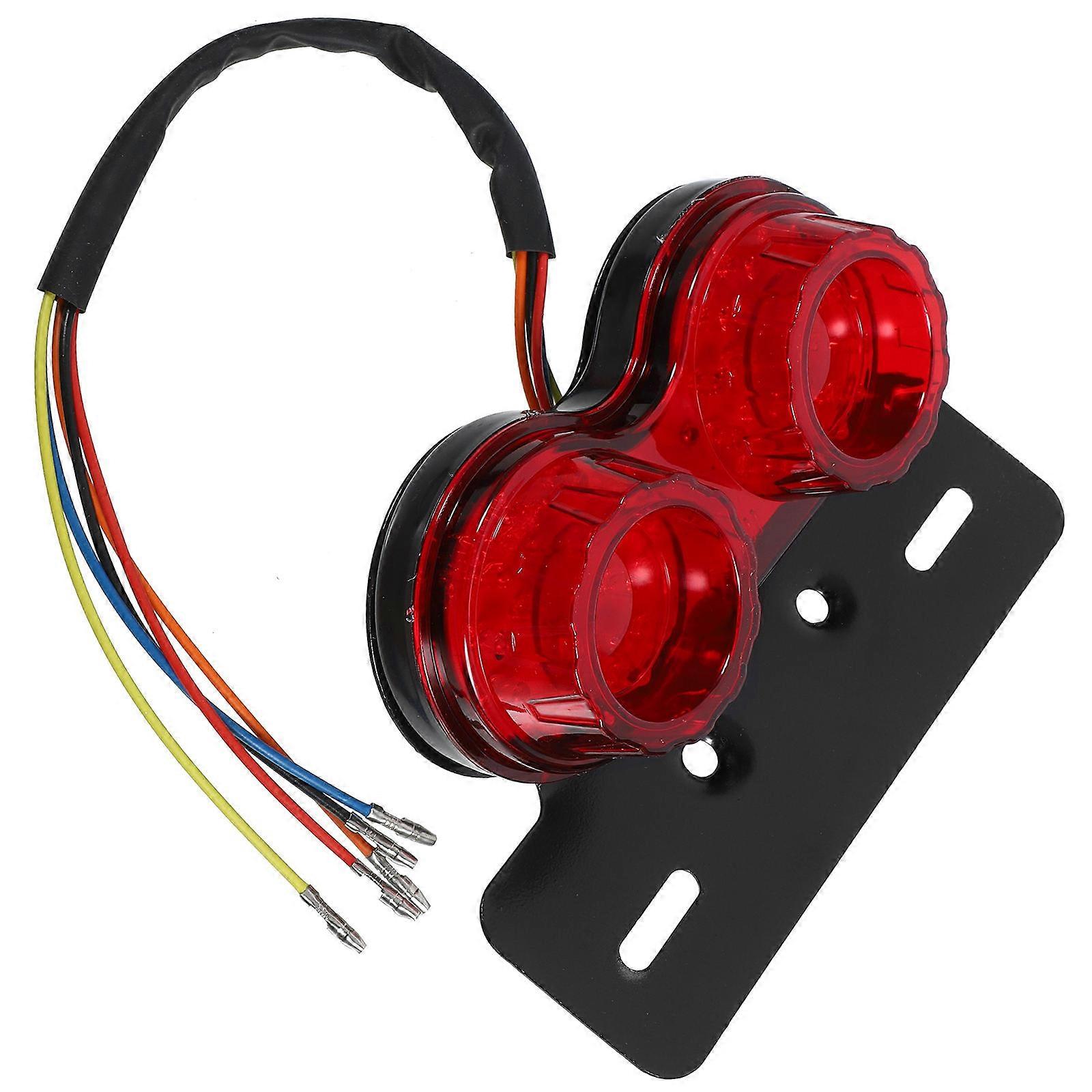 Brake Light Motorcycle Tail Light Accessory Off-road Use Red Retro Design 1Set