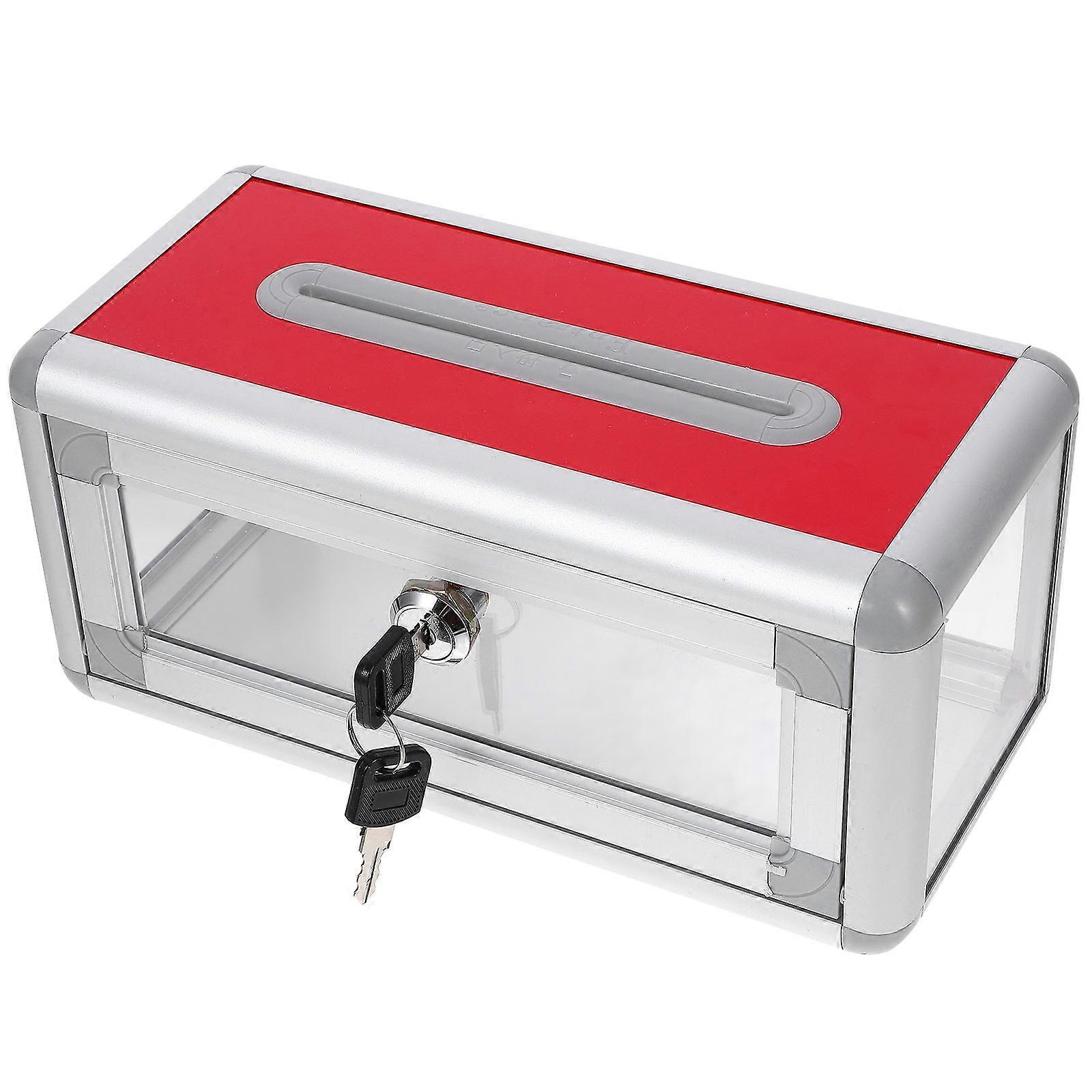 Rectangular Business Cards Case Office Ballot Box With Lock Suitable For Business Users Size 10.2×4.5×4.5in 1Set