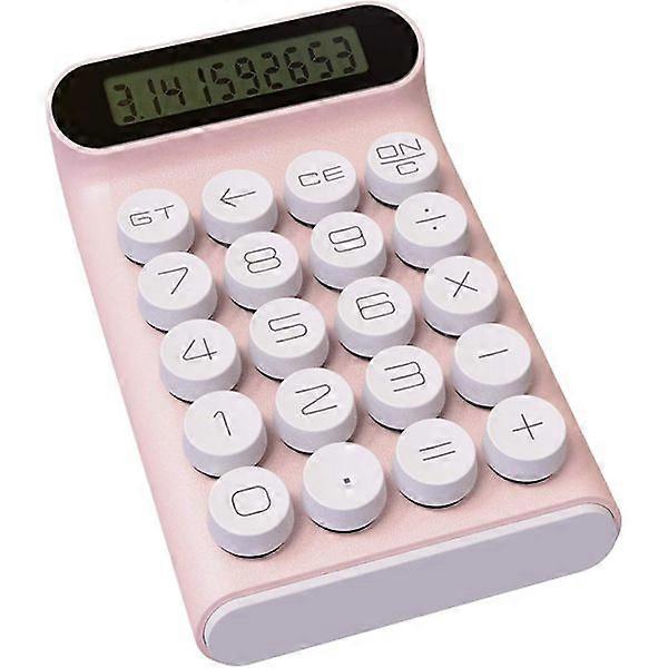 Desktop Calculator Mechanical Switch Office (pink, no battery)