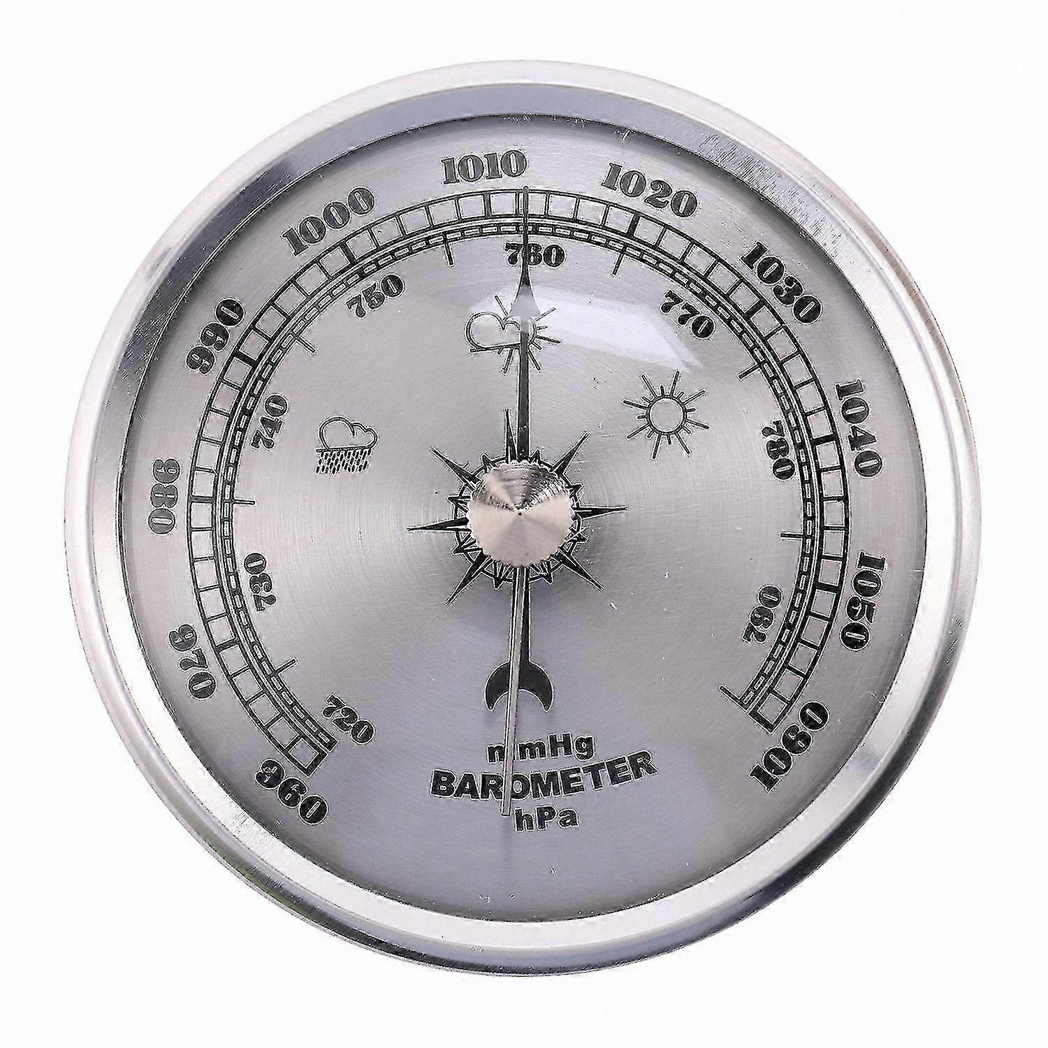 Wall-Mounted Metal Weather Station with Barometer, Thermometer, and Hygrometer for Atmospheric Monitoring