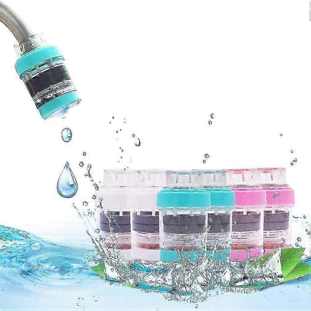 FONG 6pcs Mini Rubinetto Filtro Acqua Home Cartuccia Cocco Carbone Rubinetto Pulito Rubinetto Filtro Depuratore Acqua Rubinetto