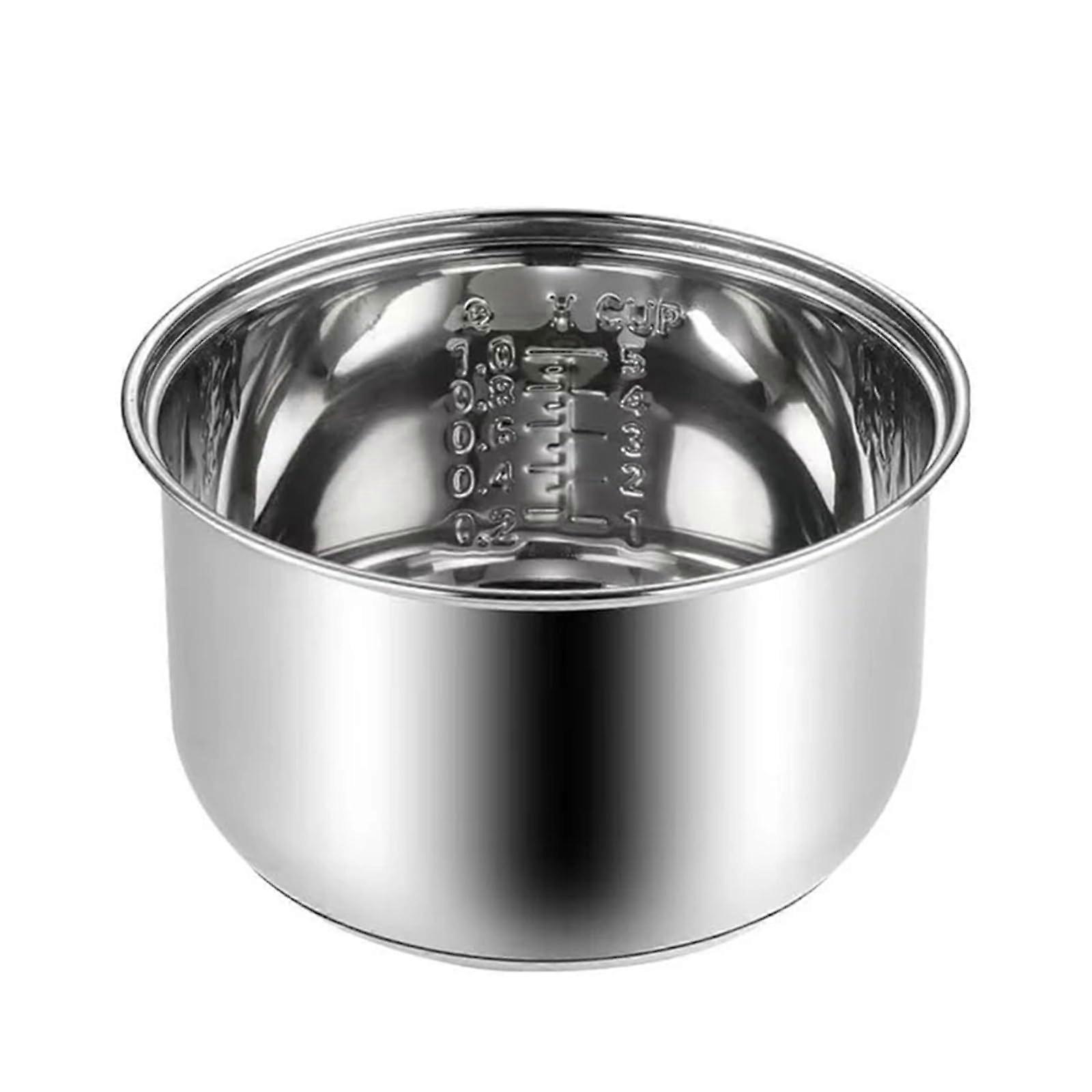 304 Stainless Steel Rice Cooker Inner Pot Compatible with Zojirushi NS-TSC10 5.5 Cups Multi-Cooker Replacement Silver