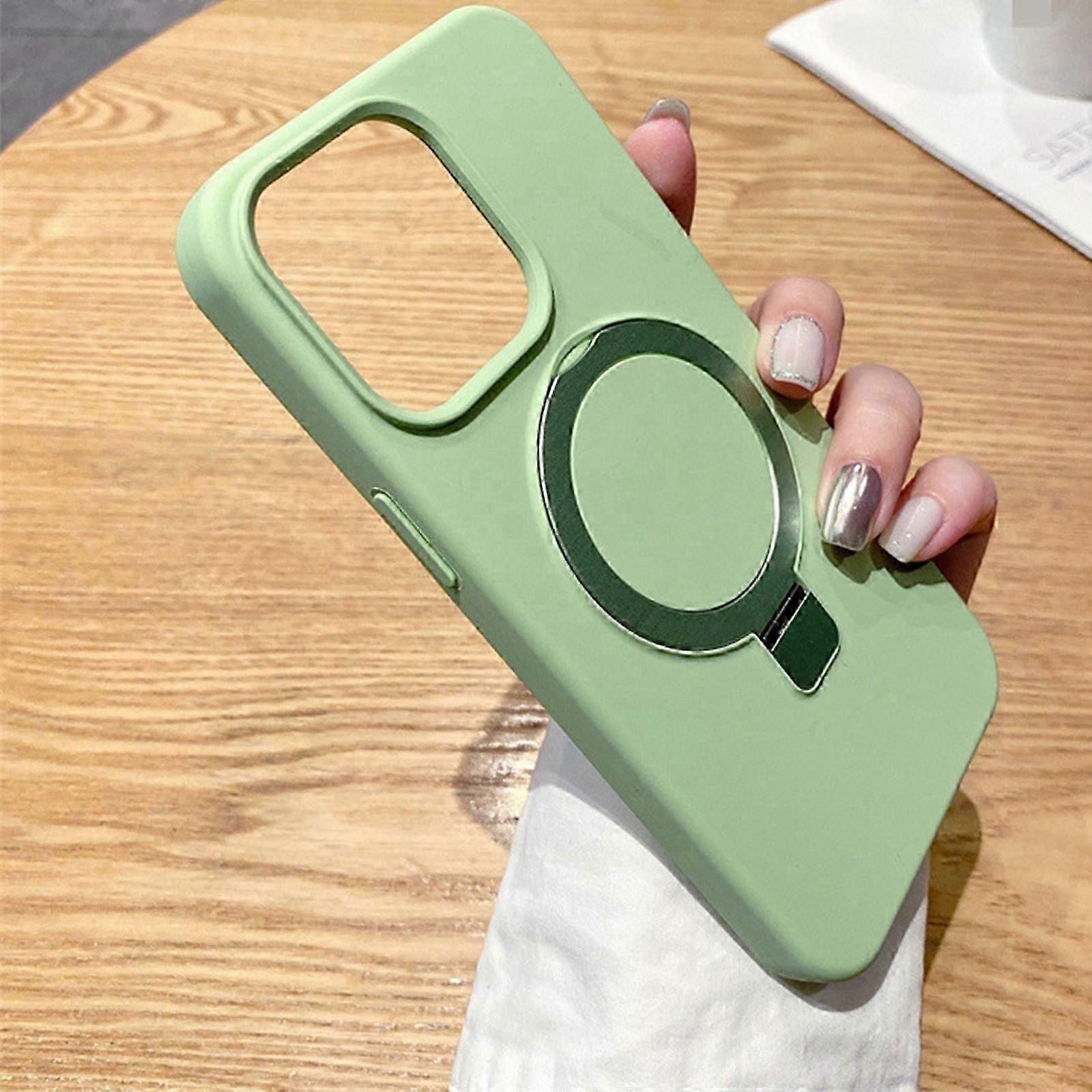 iPhone 15 Pro Max/ 15 Ultra Kılıf için Manyetik Halka Standlı Silikon Telefon Kılıfı MagSafe ile Uyumlu Askeri Sınıf Düşme Koruması