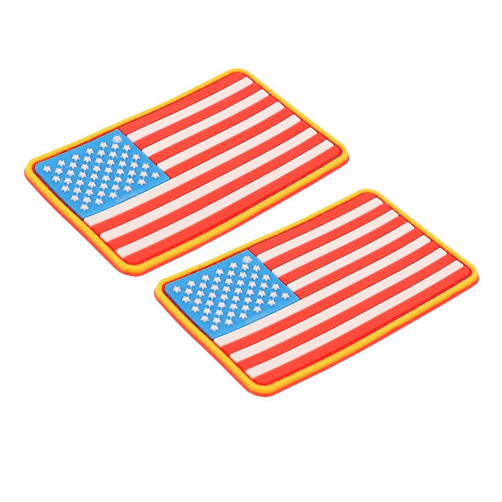 American Flag PVC Patch with Yellow Border Durable Clothing Decoration for Jackets, Bags, Backpacks, DIY Appliques & Armbands Personalize Apparel